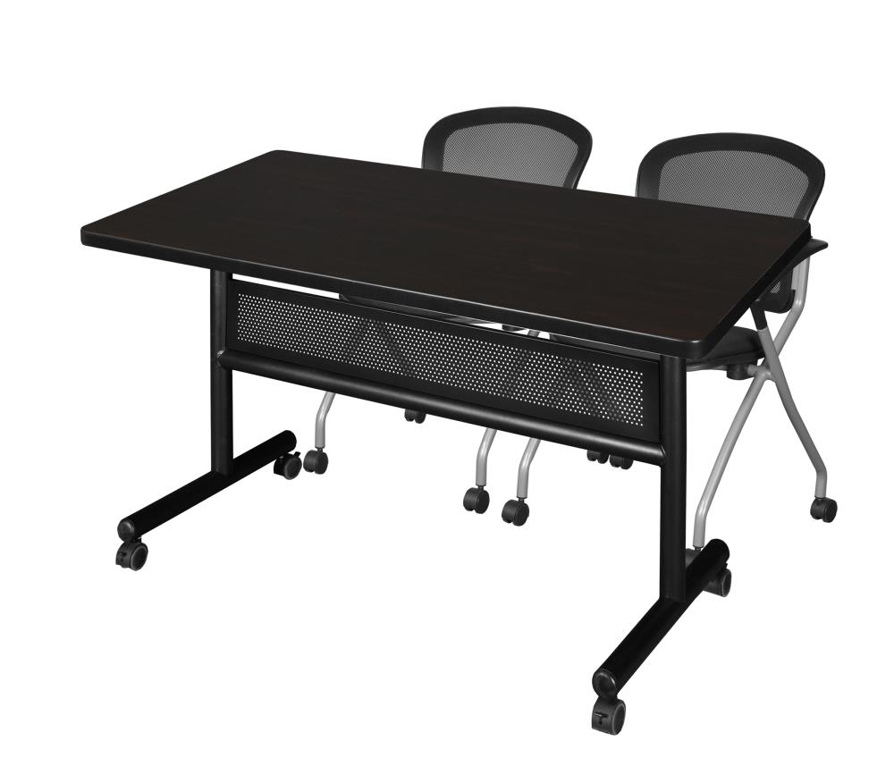 Regency MKFTM4830MW23BK Training Brown 4-Person Training Table (48-in W x 29-in H)