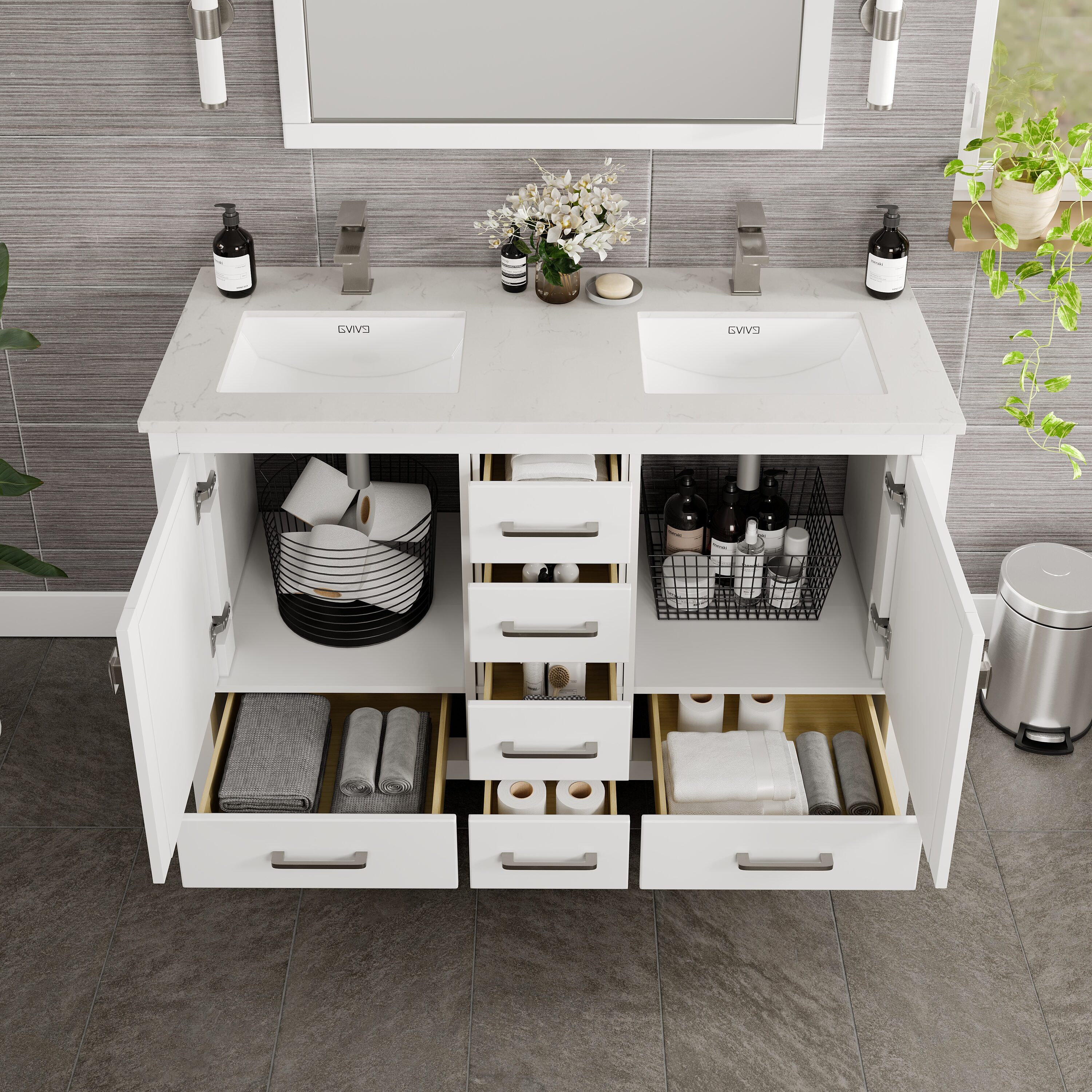 Eviva TVN414-48X18WH-DS Bath-Vanity-Combo - View #3