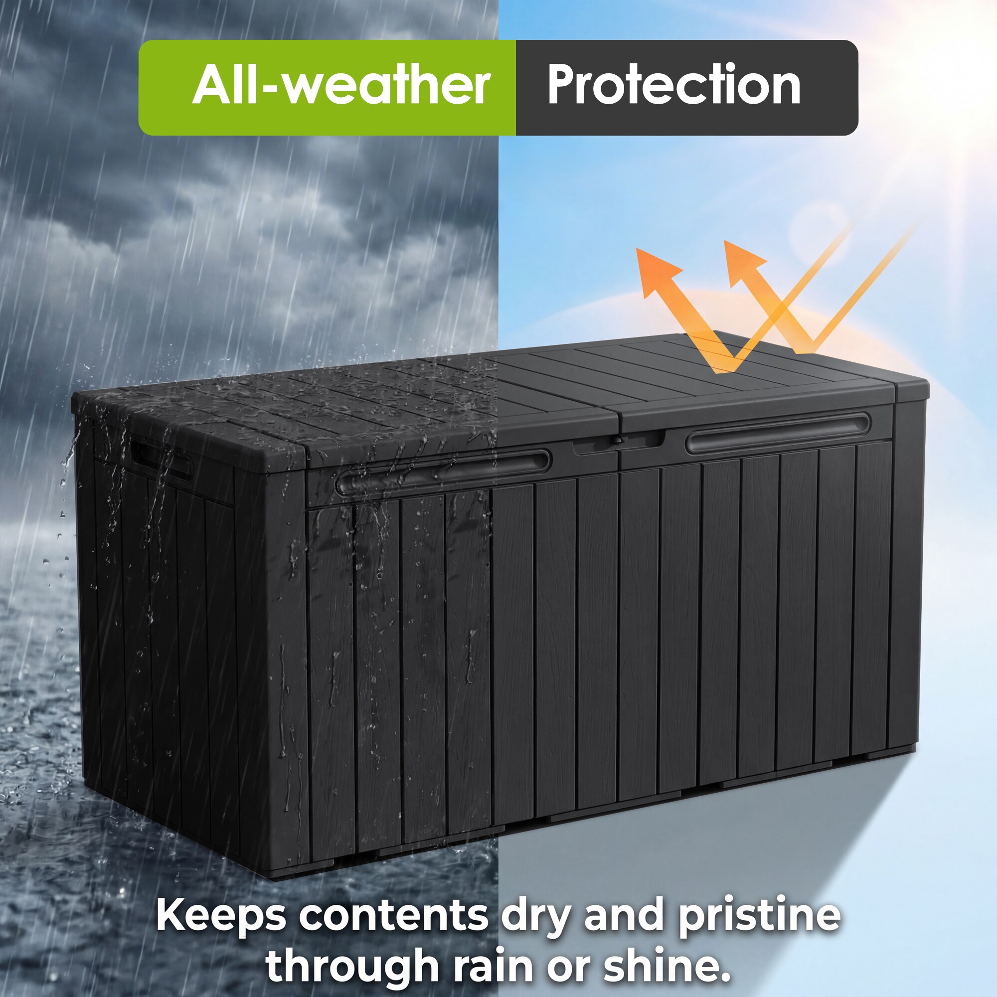Patiowell 100-Gallon Black Plastic Deck Box in the Deck Boxes