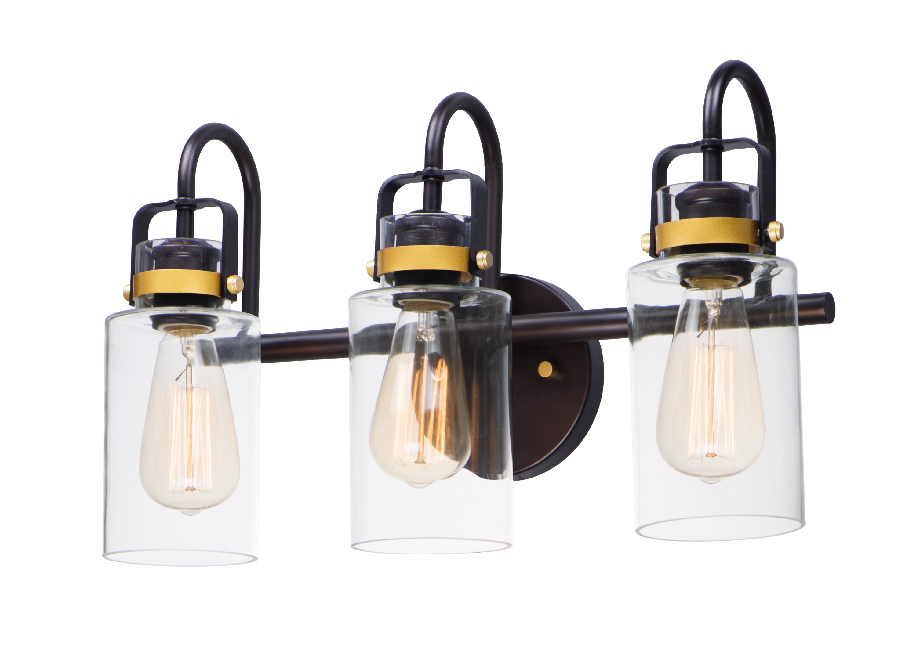 Maxim Lighting 30172CLBZGLD Magnolia 18.25-in 3 -Light Multiple finishes Multiple colors Transitional Vanity light