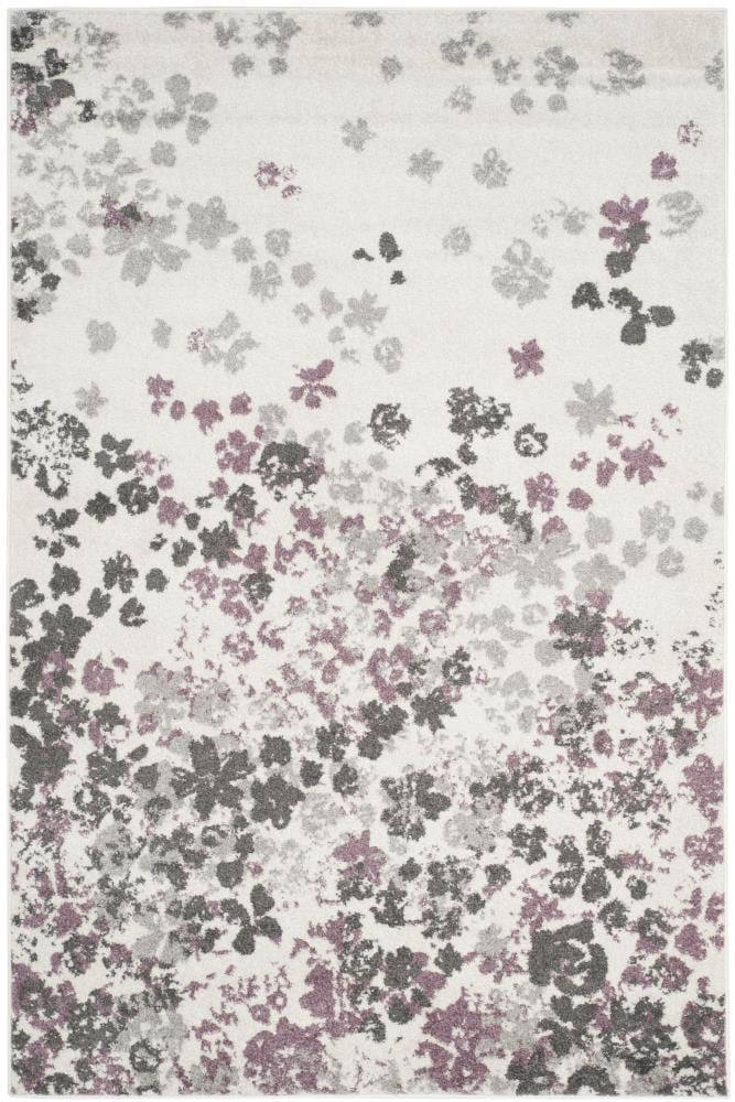 Safavieh ADR115L-6 Adirondack Garden 6 x 9 (ft) Loomed Polypropylene Ivory/Purple Rectangular Indoor Floral/Botanical French Country Area rug