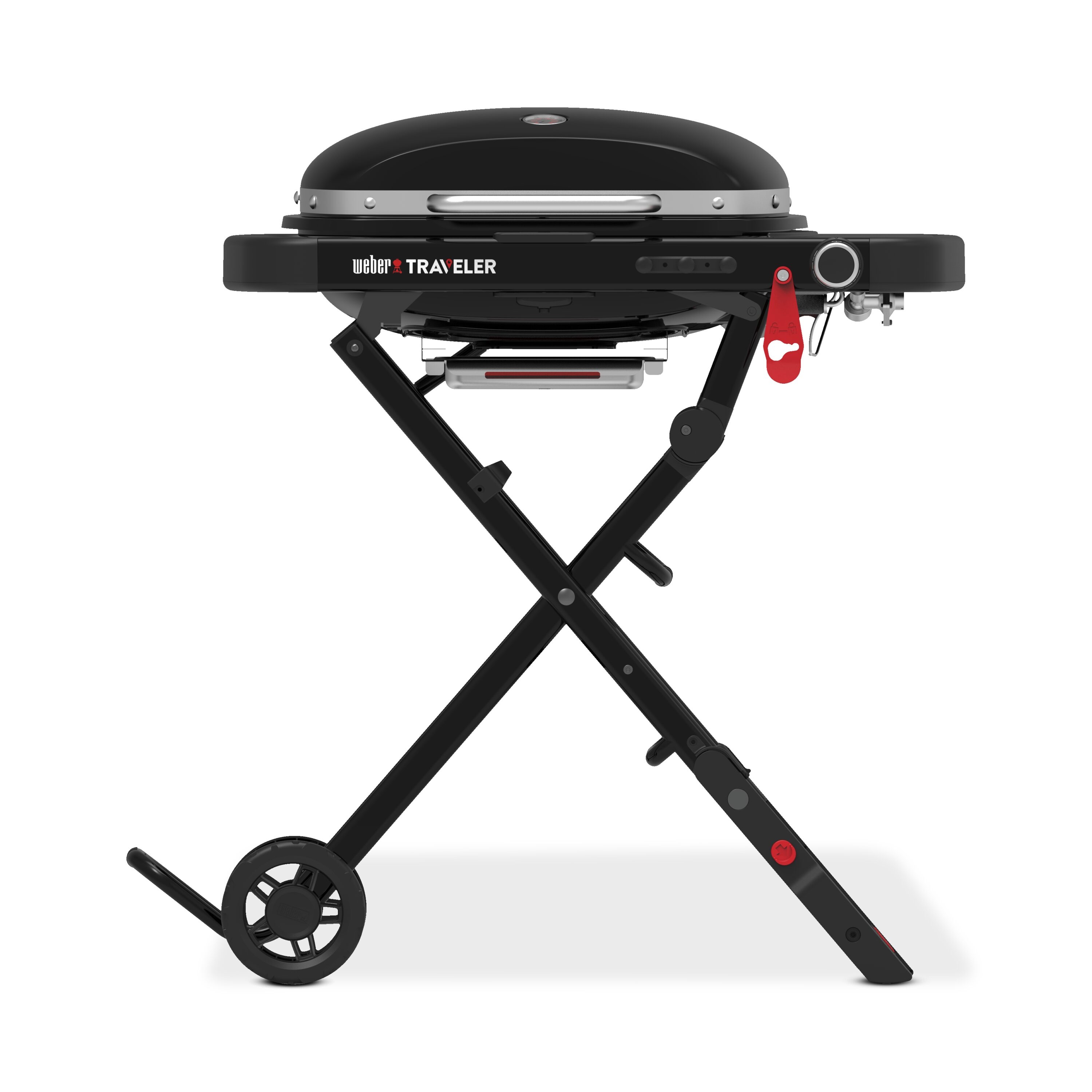 Weber Traveler Compact 240-Sq in Black Portable Liquid Propane Grill ...