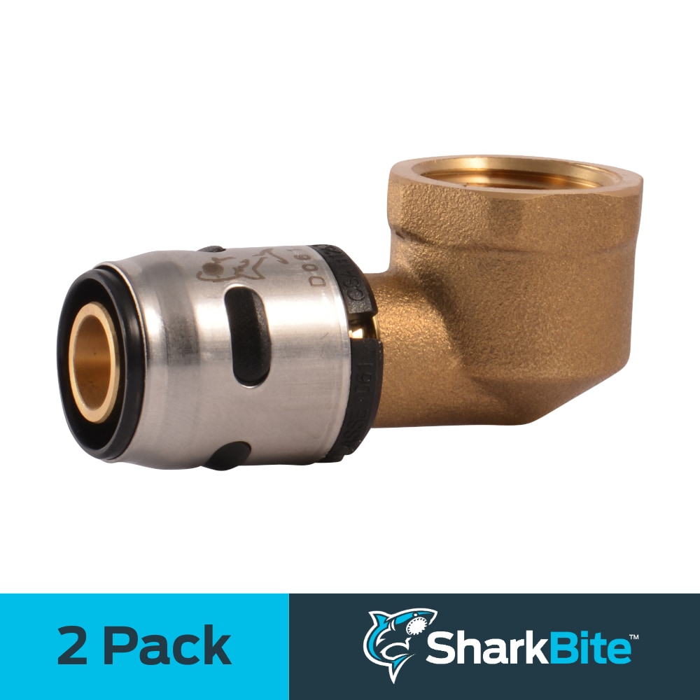 SharkBite K308Z2 EvoPEX 1/2-in Push-to-Connect x 1/2-in FNPT 90-Degree Female Elbow (2-Pack)