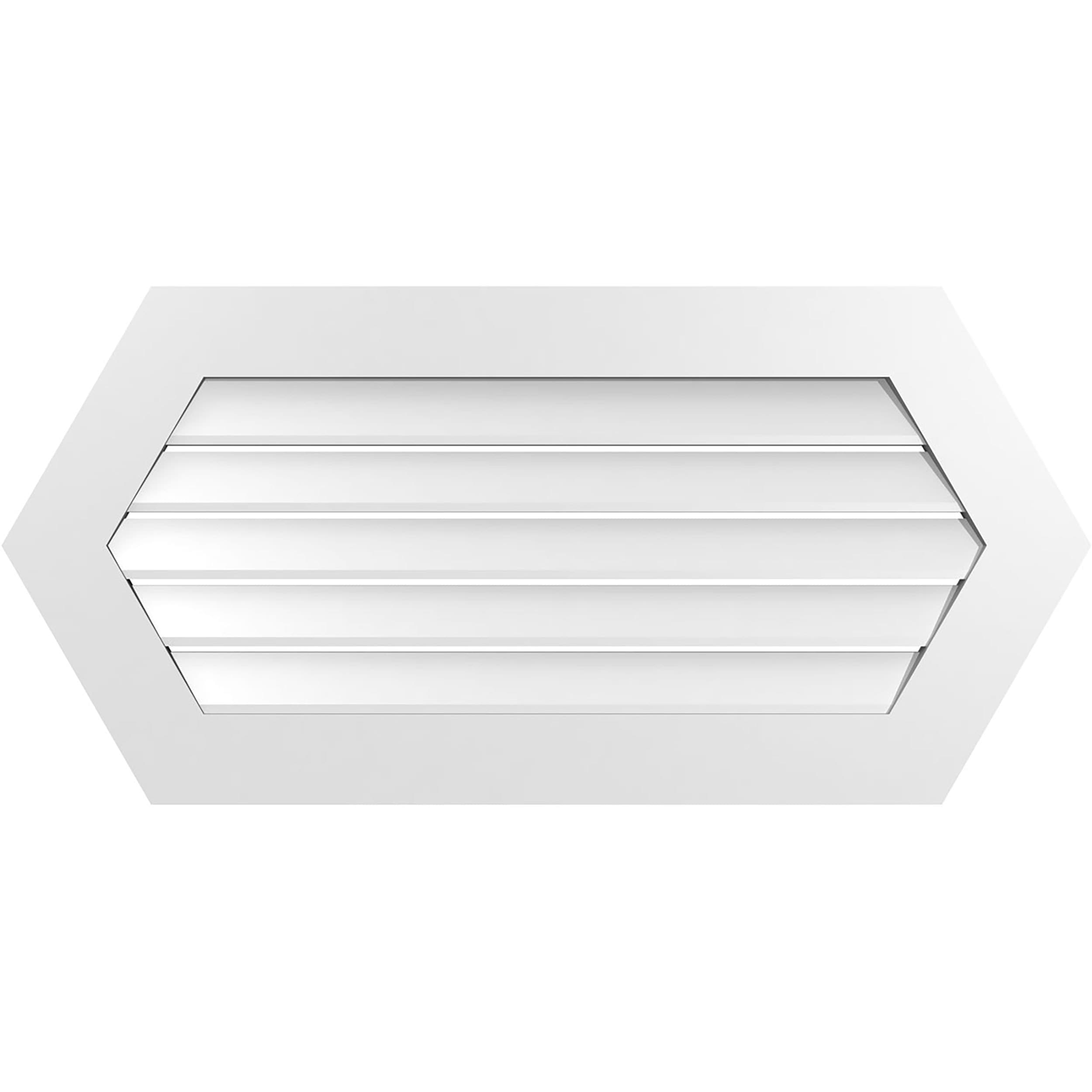 Ekena Millwork GVPHP42X2001SF 42-Inches x 20-Inches Off-white Peaked PVC Gable Louver Vent