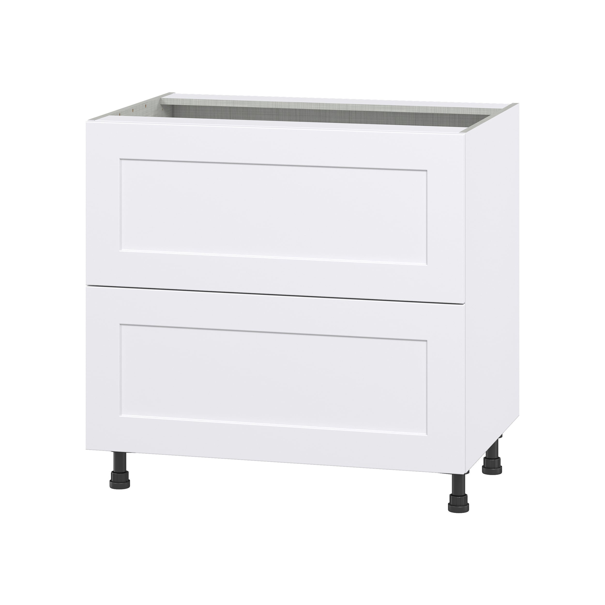Hugo&Borg DSB2D36-JO Jolie 36-in W x 34.5-in H x 24-in D Warm White 2 -Drawers Drawer Base Fully assembled Cabinet Shaker)