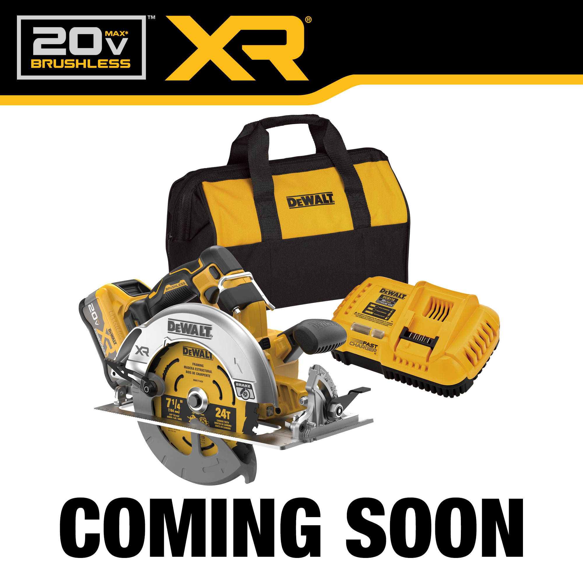 DEWALT 20V MAX Lithium-Ion 7-1/4 in. Cordless Circular Saw Kit with 8.0 Ah Battery, Charger and Kit Bag