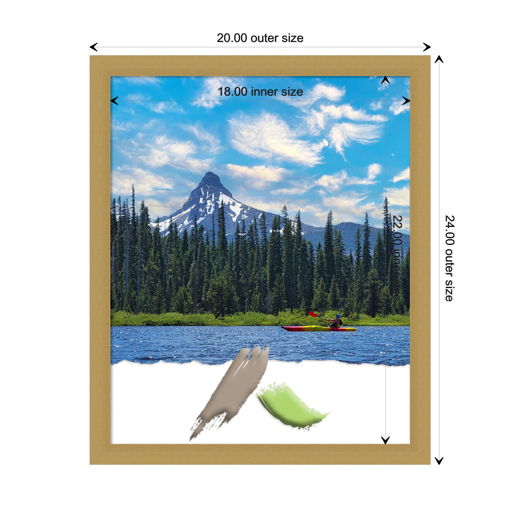 Grace Brushed Gold Narrow Polystyrene Wall Picture Frame 18x22