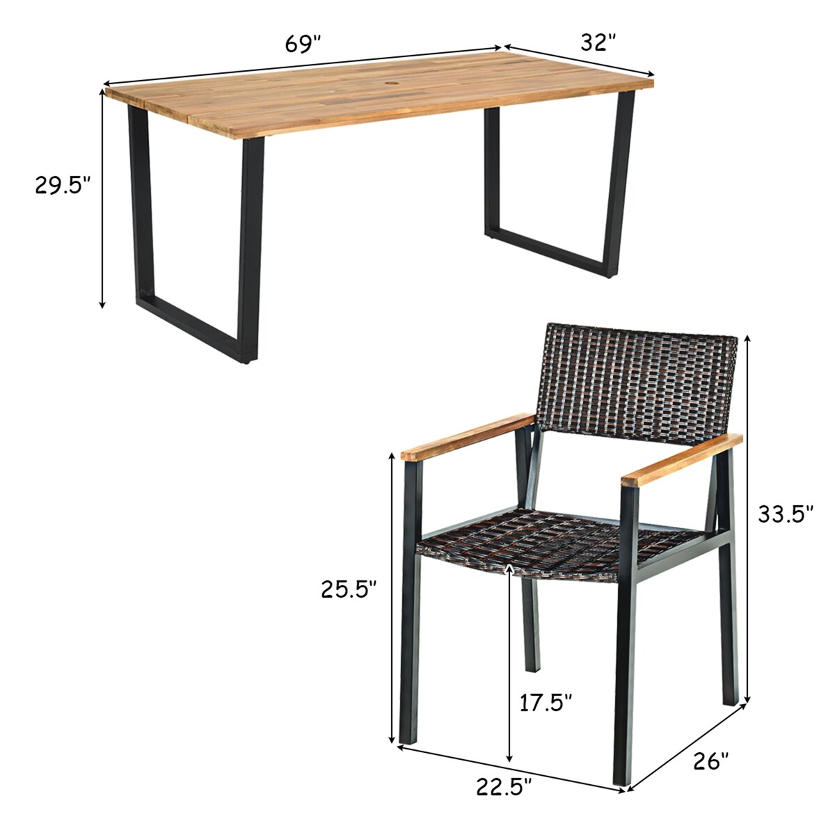 Costway HW65219 Patio-Dining-Sets - View #3