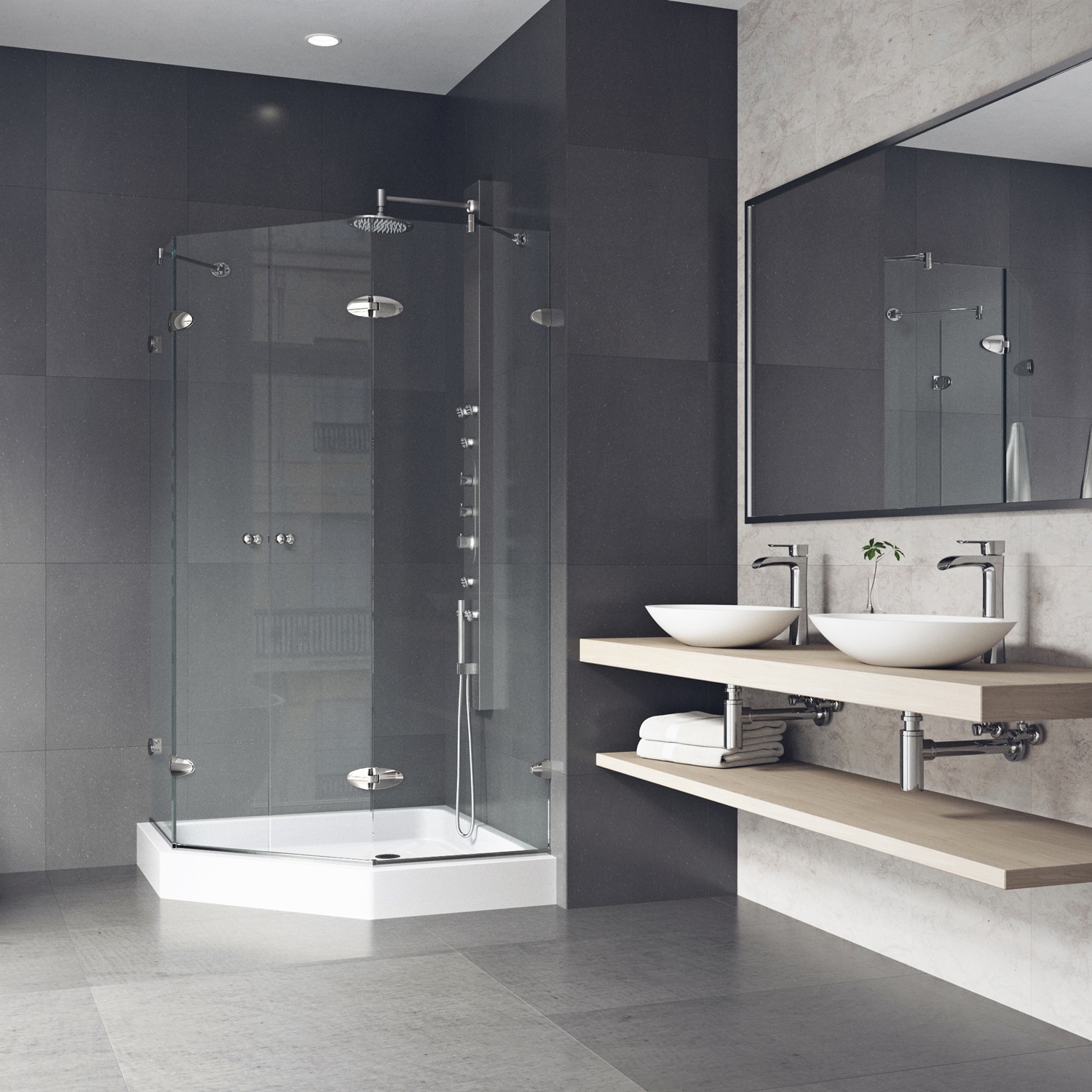 VIGO VG6063BNCL47W Alcove-Shower-Kit - View #6
