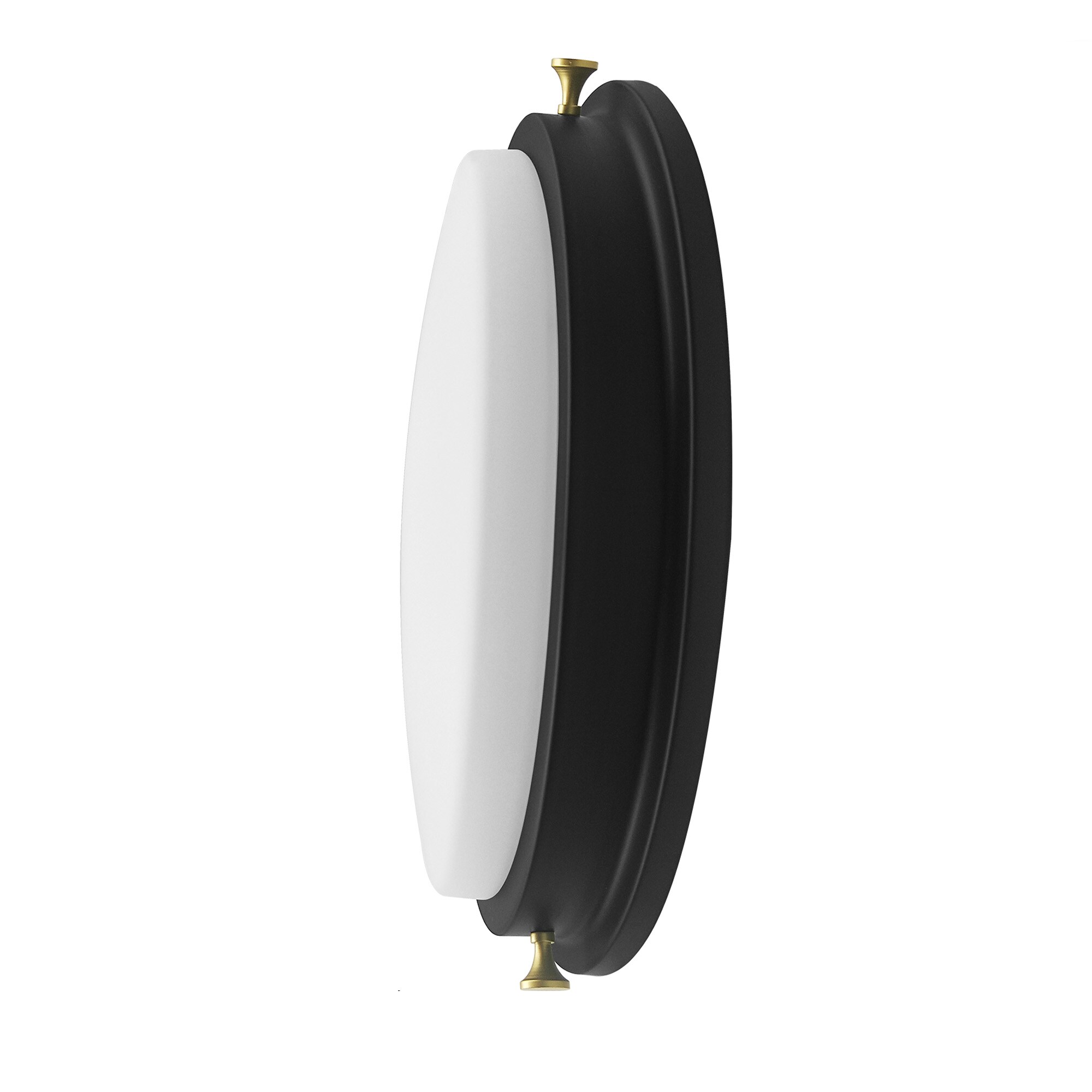 14'' Matte Black LED Flush Mount Ceiling Light with Frosted Glass Shade