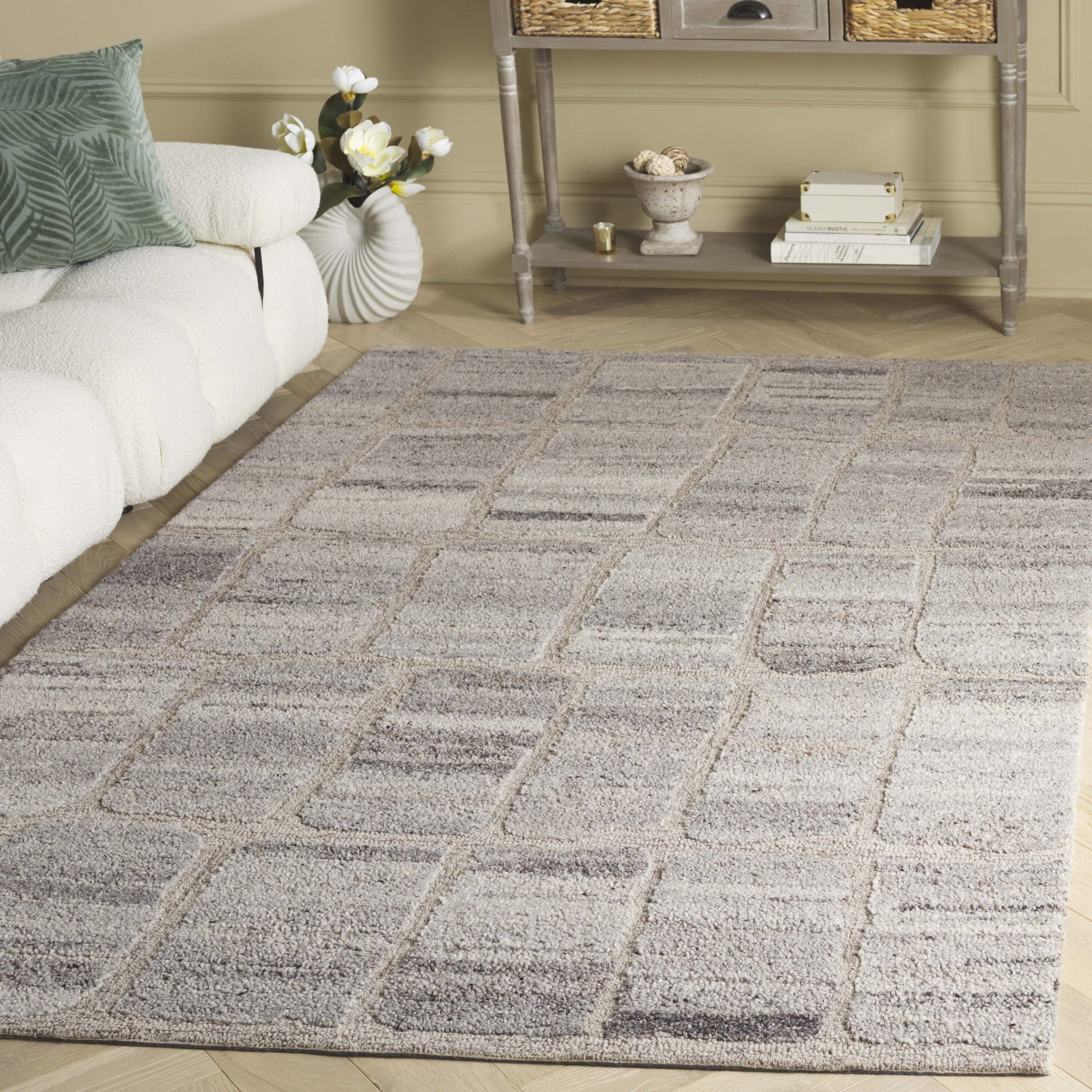  Harvest 104 Taupe/Gray Contemporary 5ft x 8ft Medium Rectangle Rug