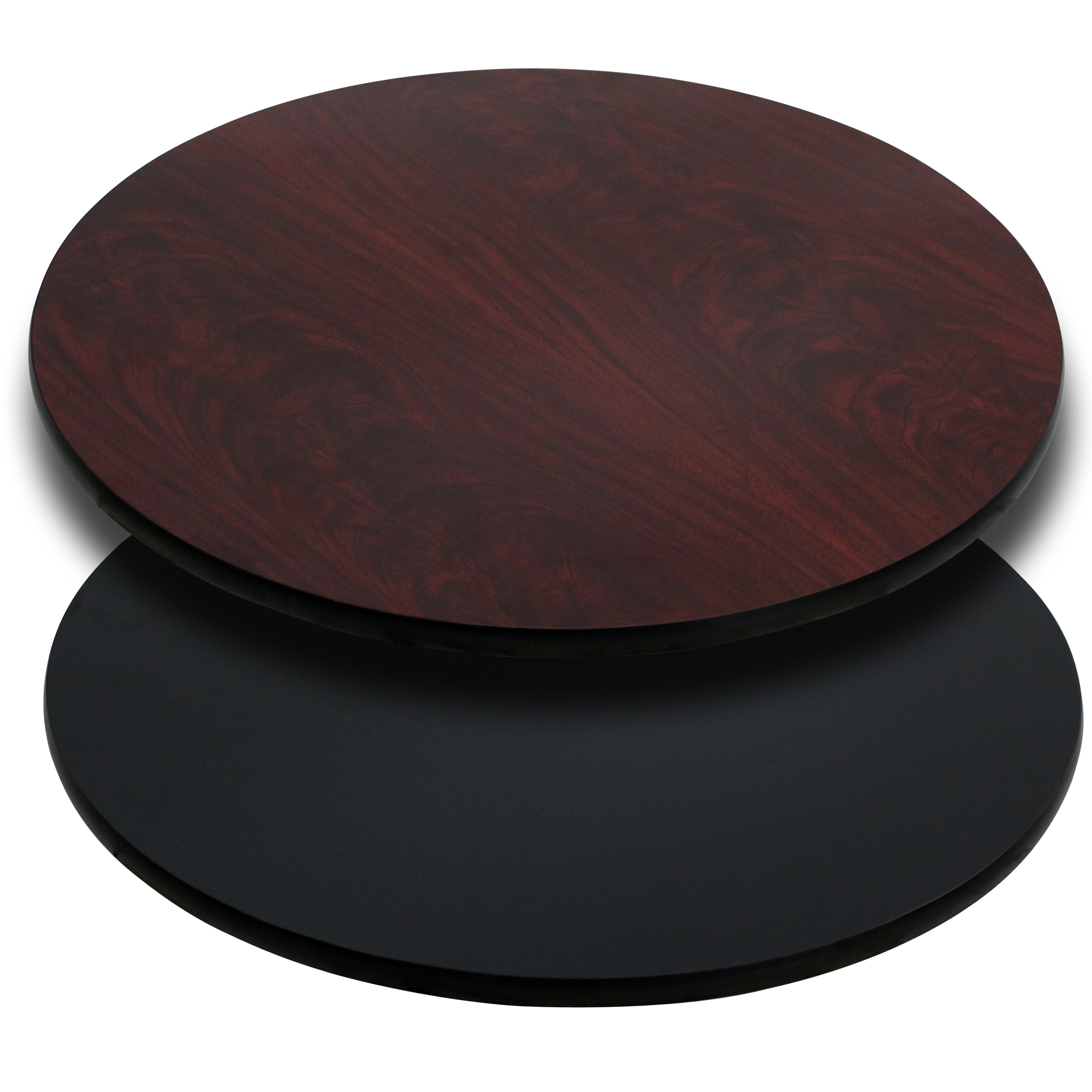 Emma + Oliver 889142729341 36-in Round Black/Mahogany Reversible Laminate Table Top