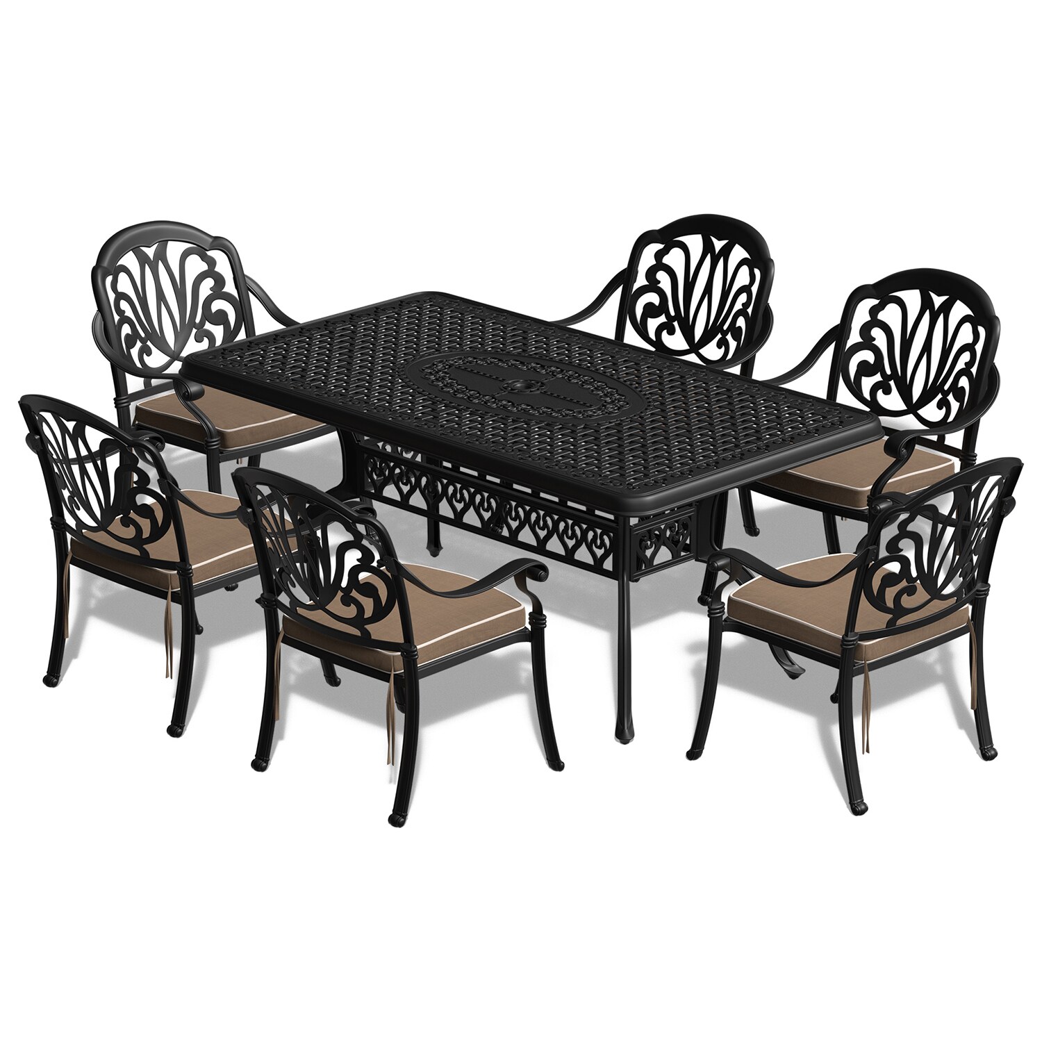 7-Piece Set Of Cast Aluminum Patio Furniture Patio Furniture Sets Near ...