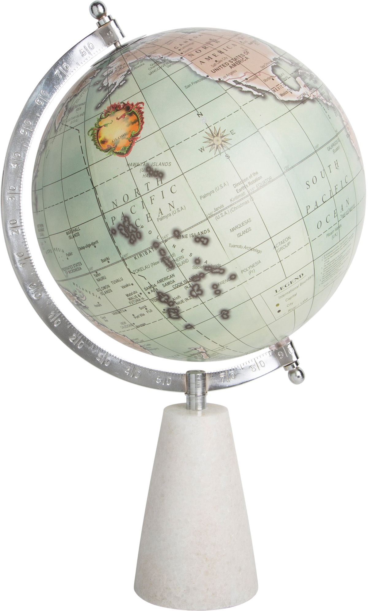 White Aluminum/Marble Modern Decorative Globe | - allen + roth 49228