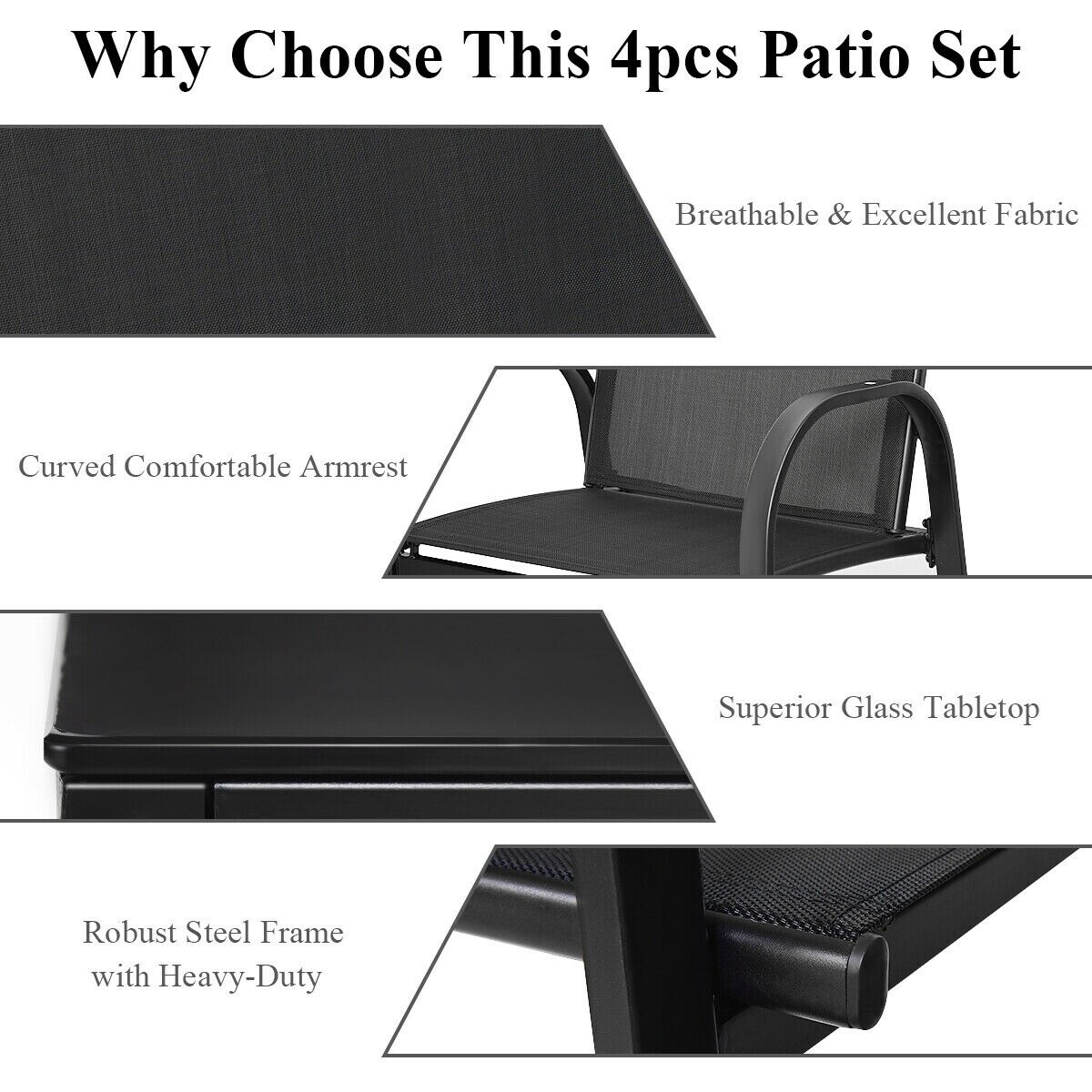 Costway HW55457BK Patio-Conversation-Sets - View #4