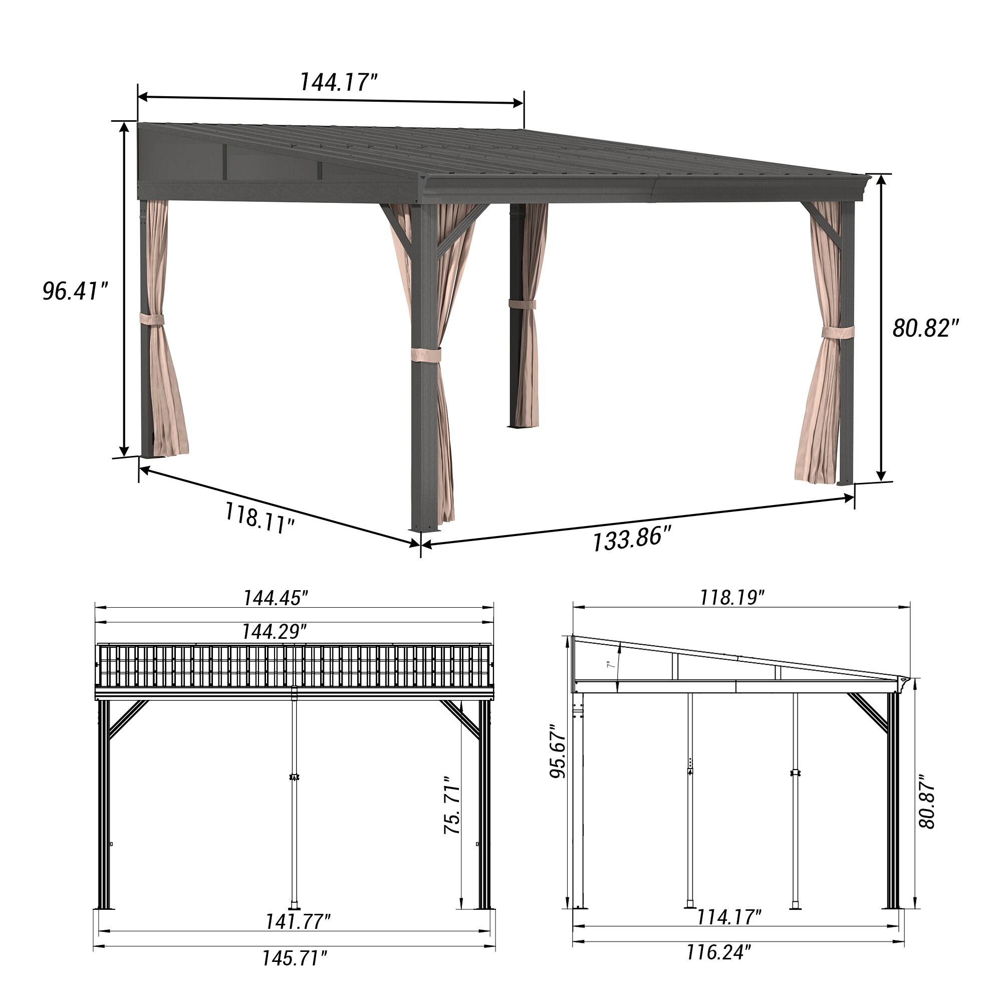 Mondawe OD0605LYKQ1012B Wood-Resin-Gazebos - View #14