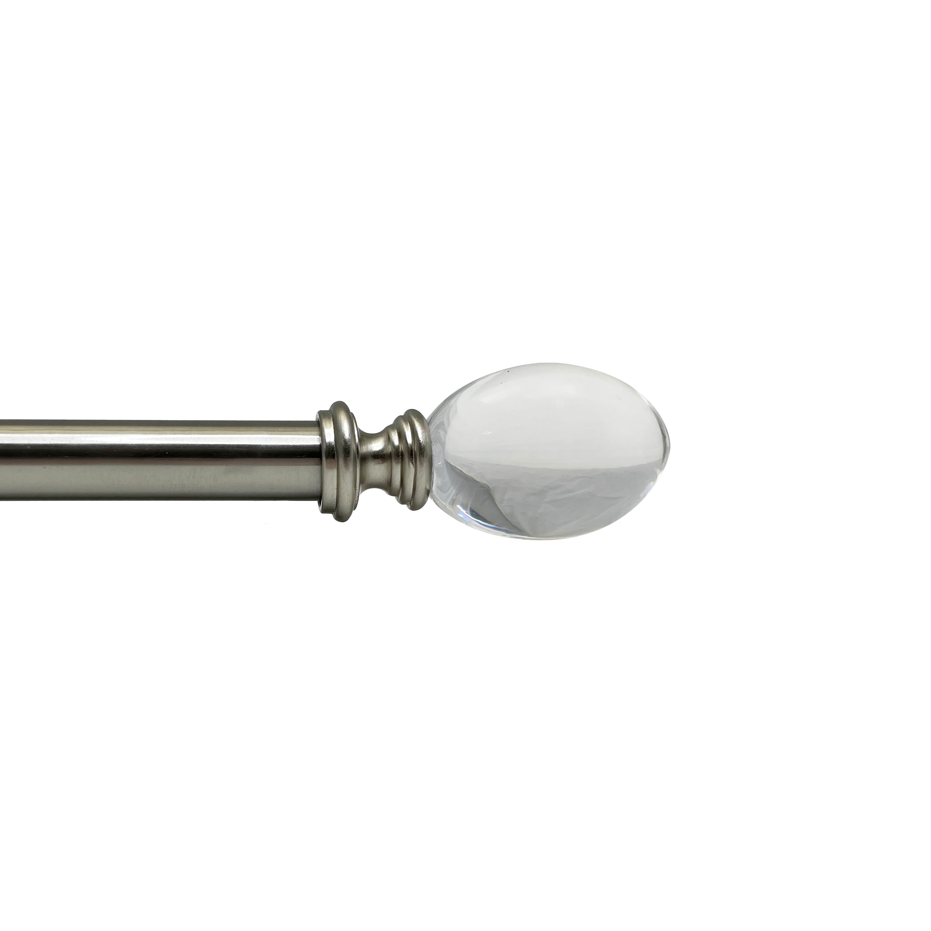 Versailles Home Fashions MSC0930-903 30-in to 48-in Brushed Nickel Steel Single curtain rod with Finials