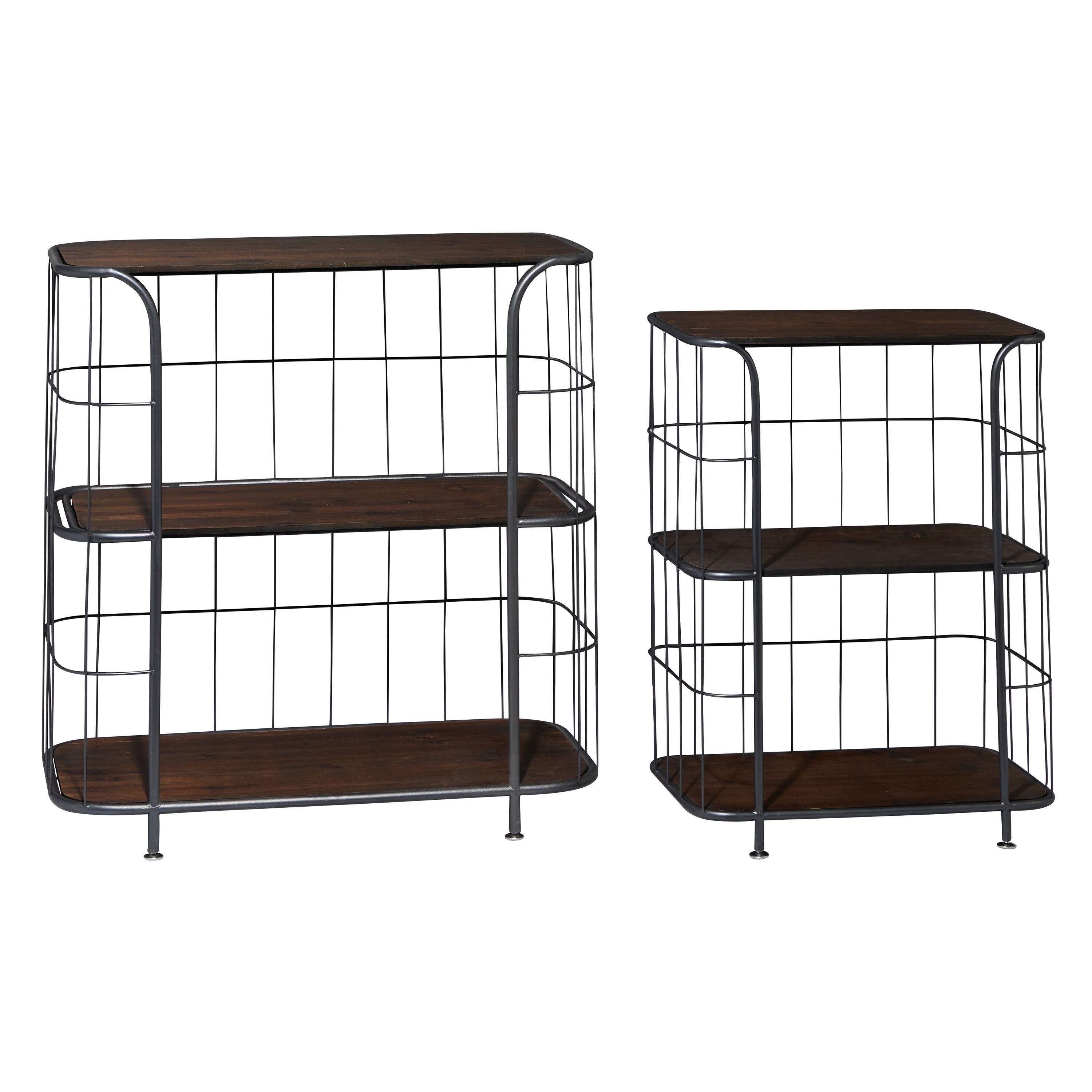 Grayson Lane 39896 Metal 2-Tier Decorative Shelving Unit (32-in W x 15.5-in D x 34-in H), Multiple Colors/Finishes