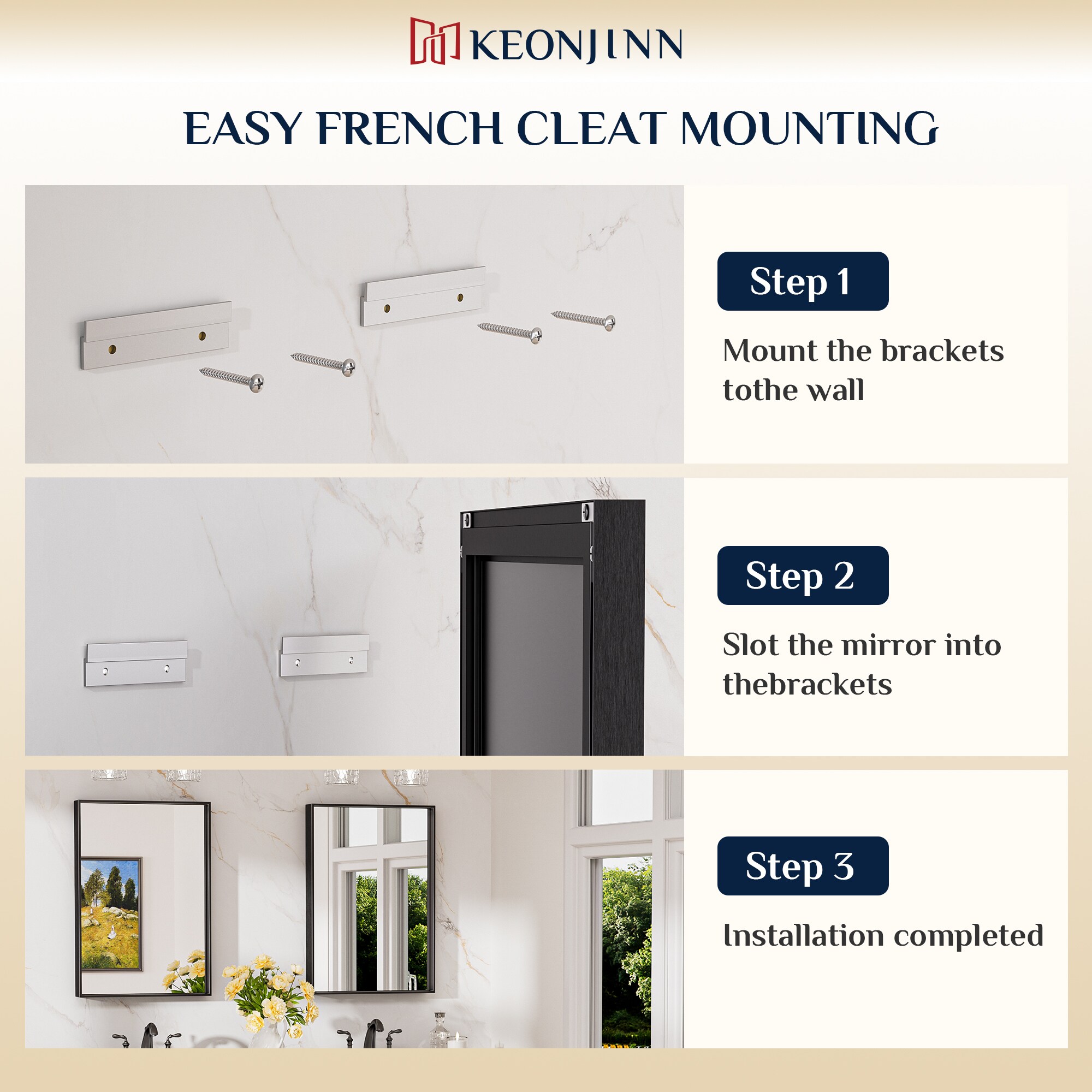 Keonjinn LW-JZ-JSKFJ-6181BK Decor-Mirrors - View #9