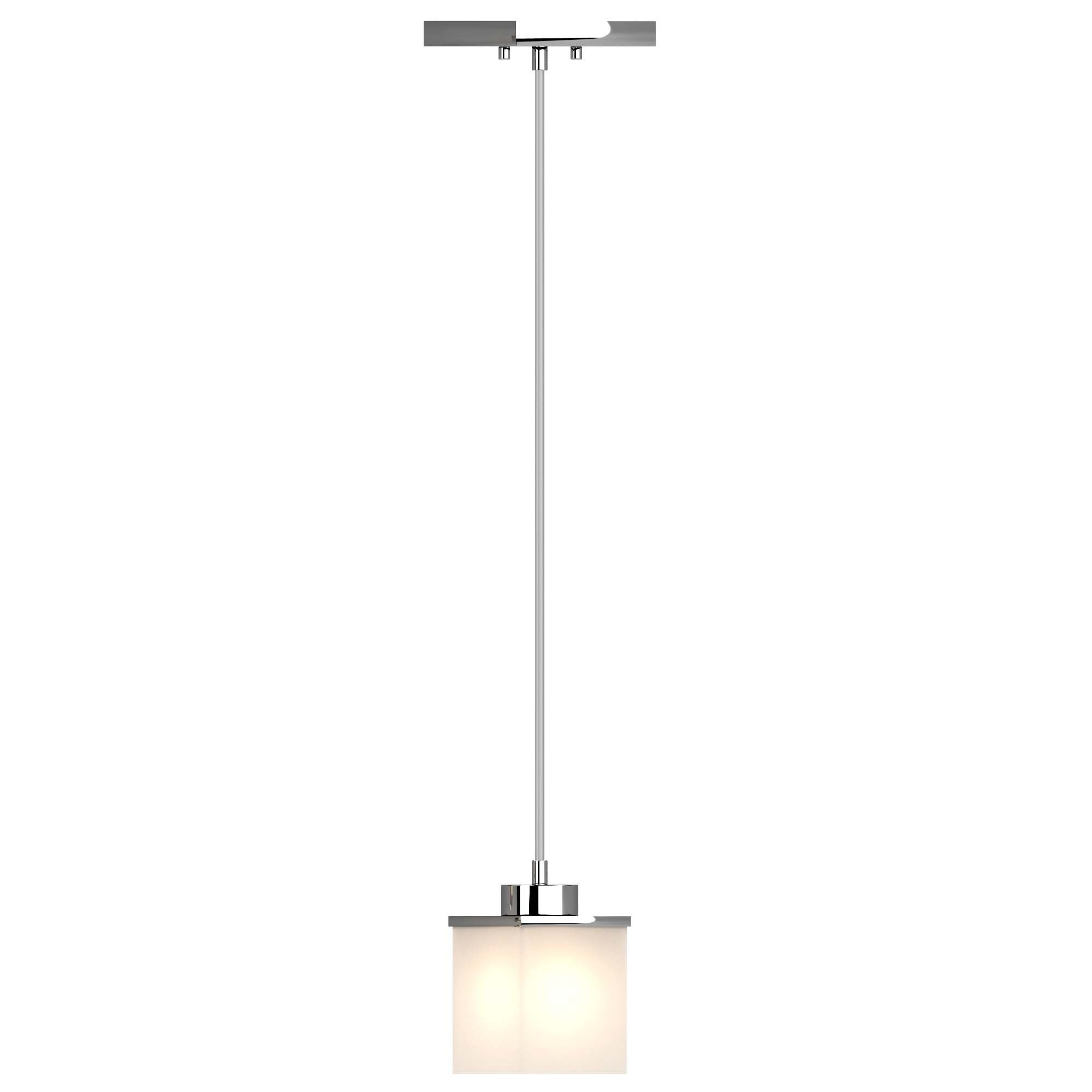 Chrome Mini Pendant with Frosted Glass Shade