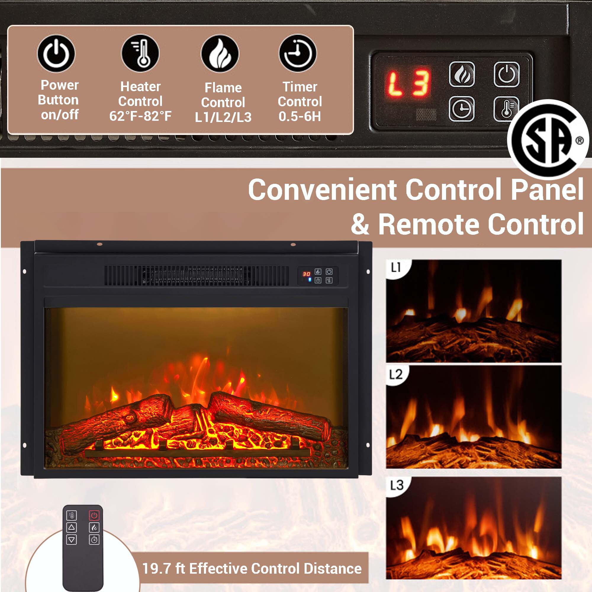 Fun Orange FUN25EF23 Electric-Fireplaces - View #3