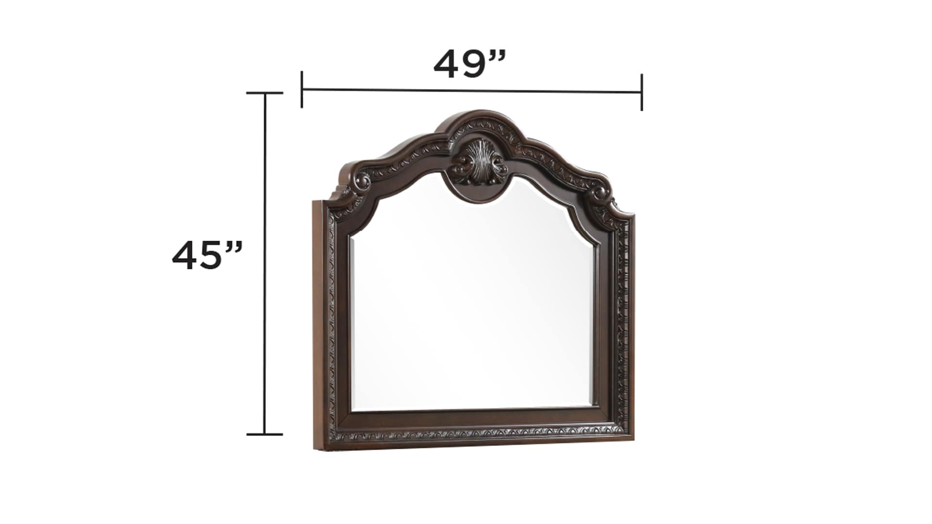 Galaxy 698781244067 48.31-in W x 5.12-in H Arch Brown Framed Vanity Mirror