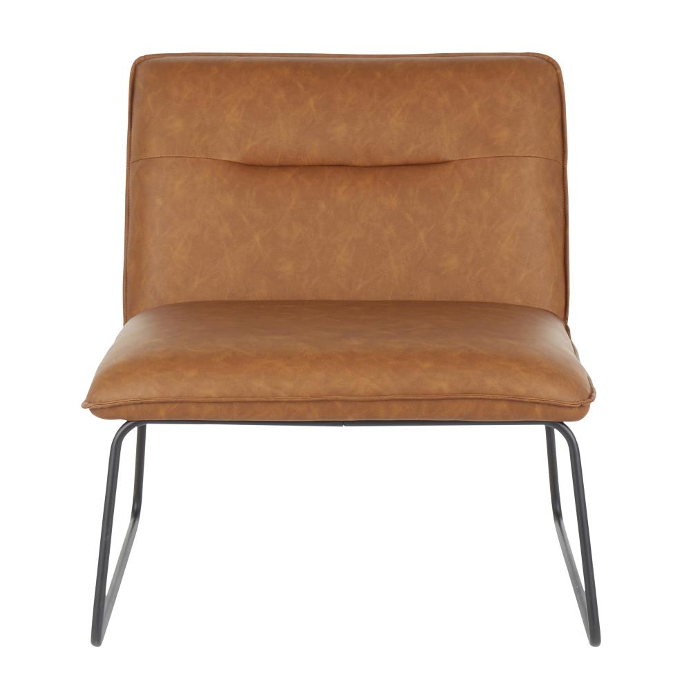 industrial leather accent chair