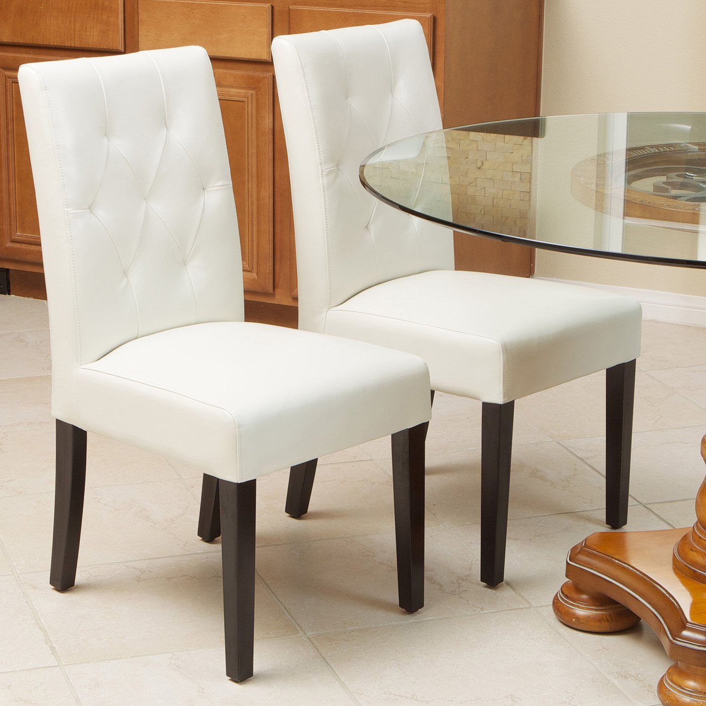 Best Selling Home Decor Set of 2 Gentry White Side Chairs in the Dining