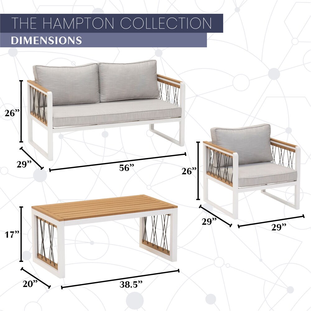 Mod Furniture HAMPTON4PC-GRY Patio-Conversation-Sets - View #4