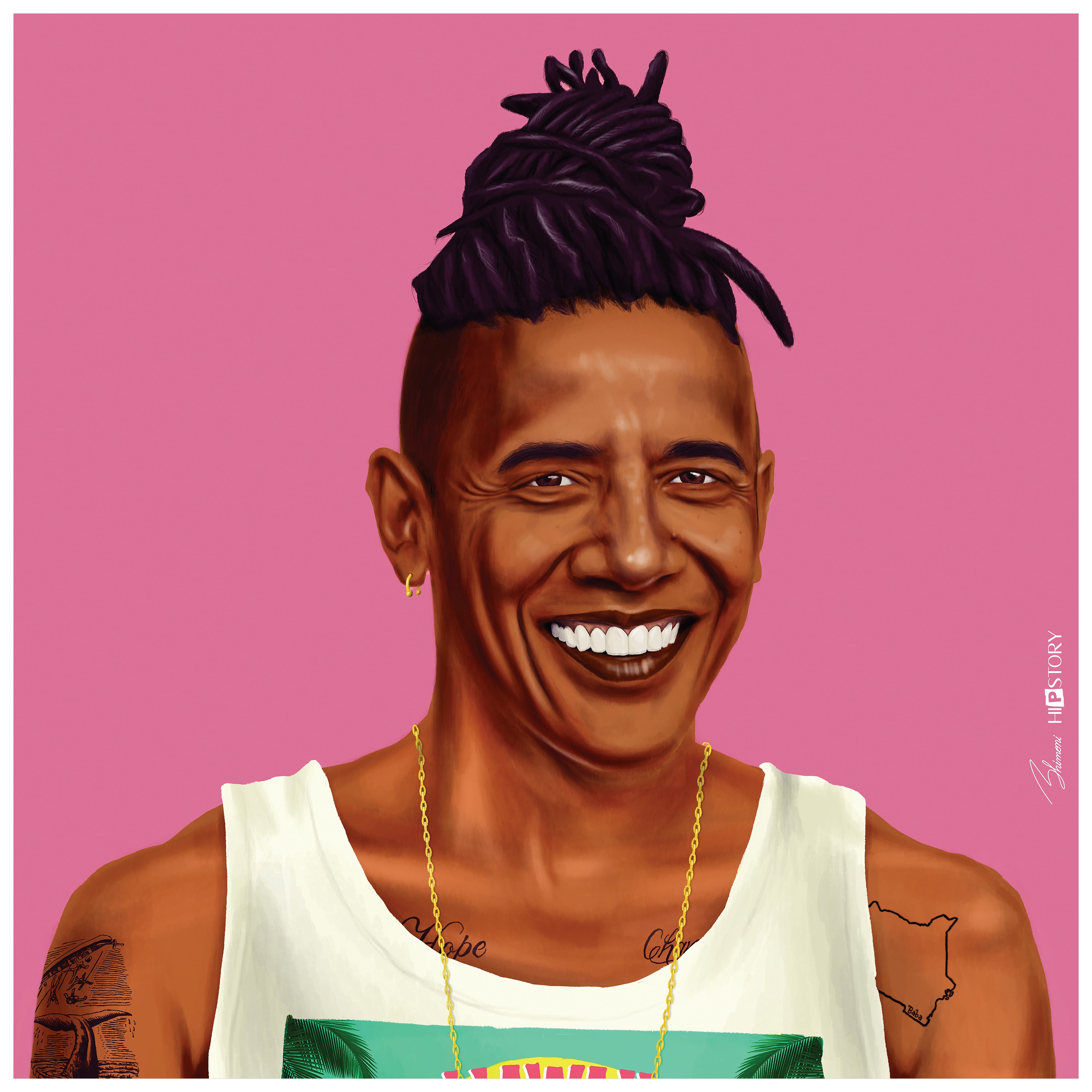 Empire Art Direct TMP-HIP22-2424 Hip Barack Obama Unframed 24-in H x 24-in W Modern Glass Print