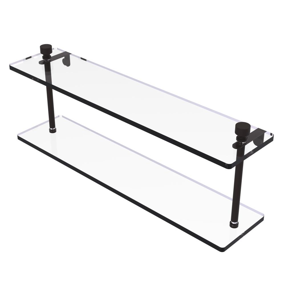 Allied Brass FT-2/22-ORB Foxtrot Oil-rubbed Bronze 2 -Tier Wall mount Bathroom Shelf ( 22-in x 8-in x 5-in )