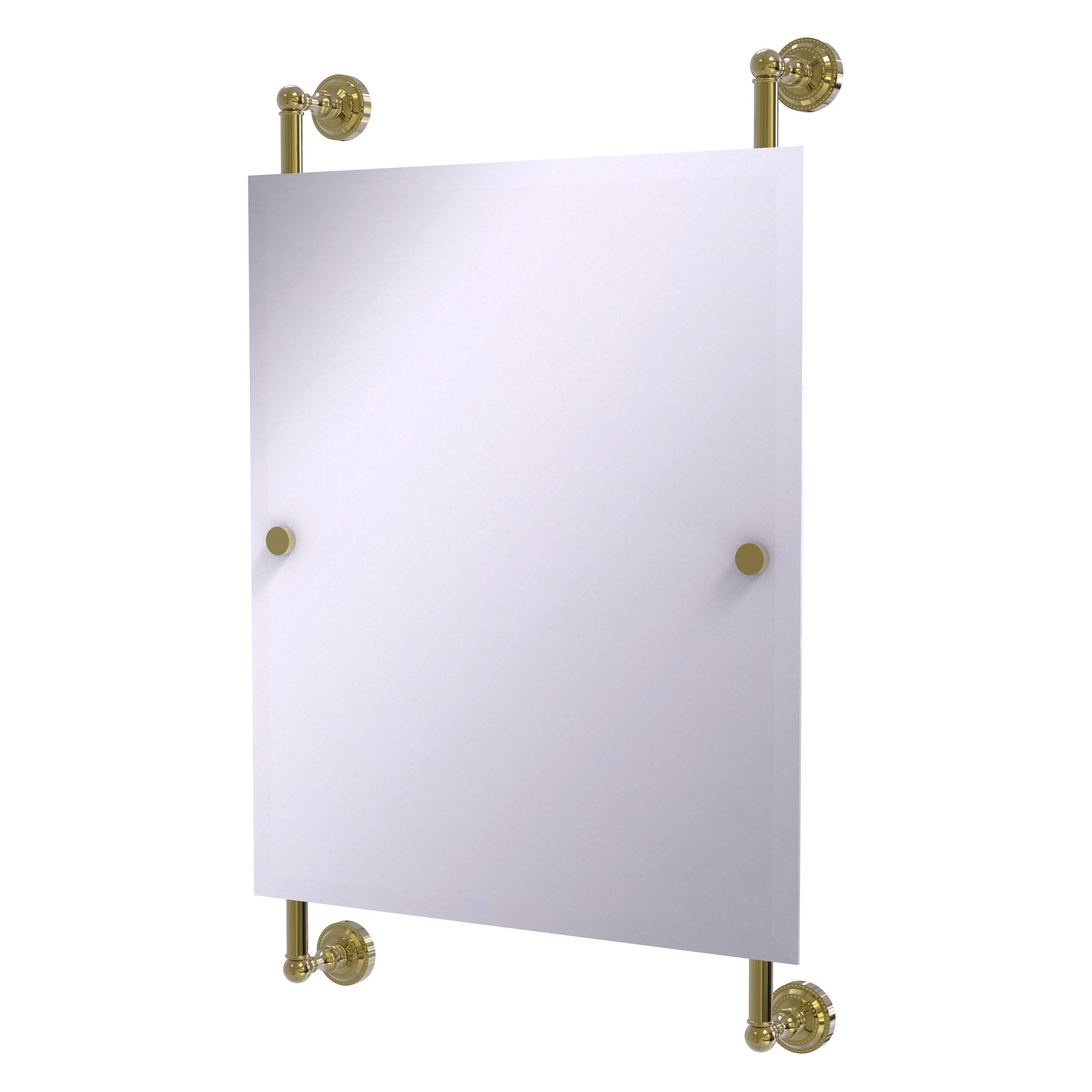 Allied Brass DT-27-92-UNL Dottingham 21-Inches x 33-Inches Beveled Frameless Rectangle Bathroom Vanity Mirror ( Unlacquered Brass )