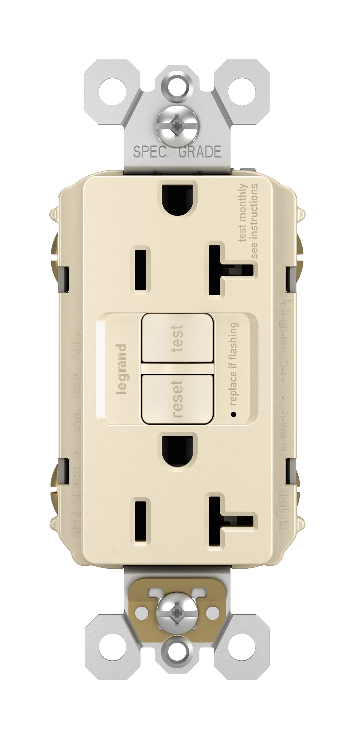 Legrand 2097LACCD12 radiant 20 -Amp 125-volt GFCI Residential/Commercial Decorator Outlet , Light Almond