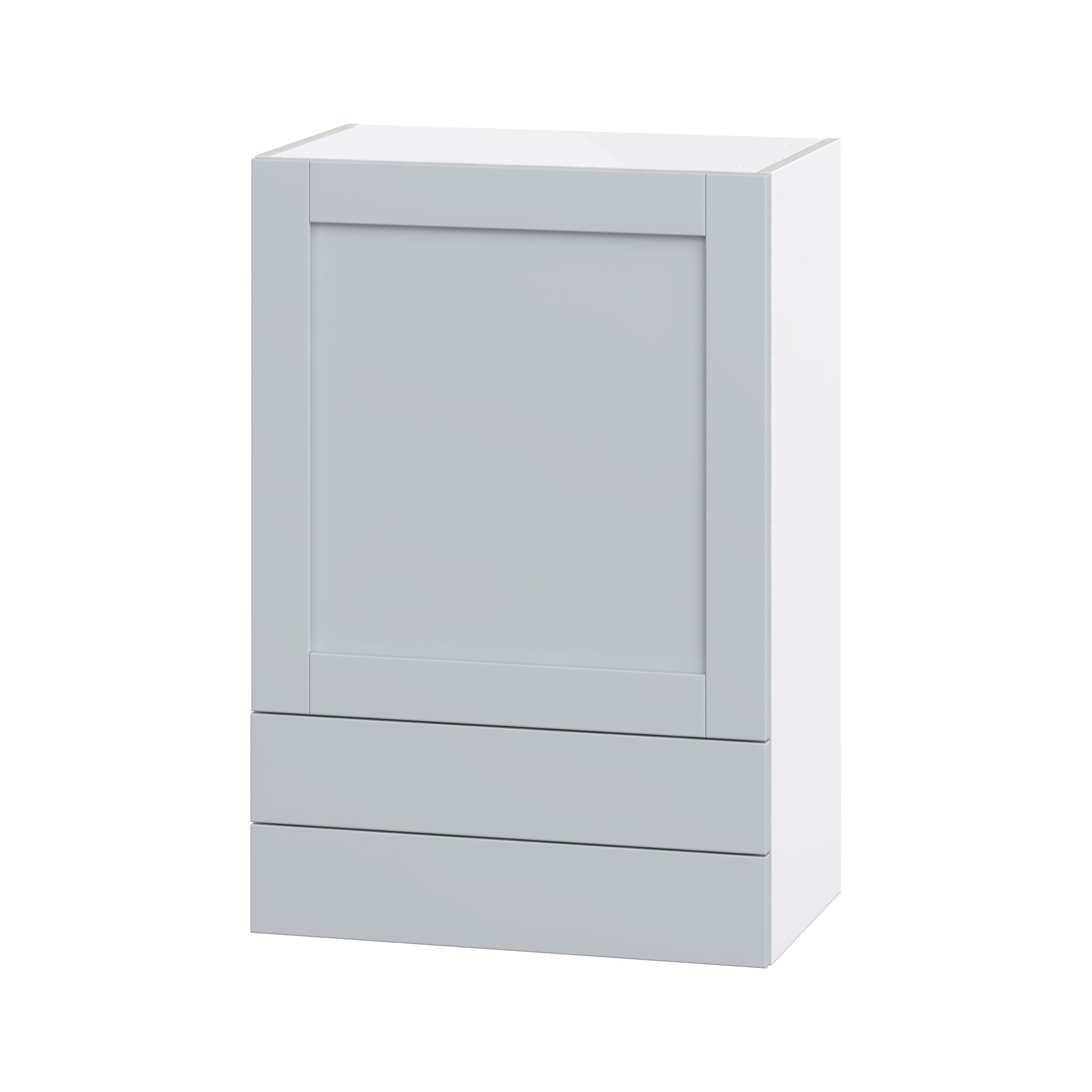 Hugo&Borg Charlesberg 24-in W x 35-in H x 14-in D Gray 2-Drawers Wall Fully Assembled Cabinet (Flat Panel Shaker Style)