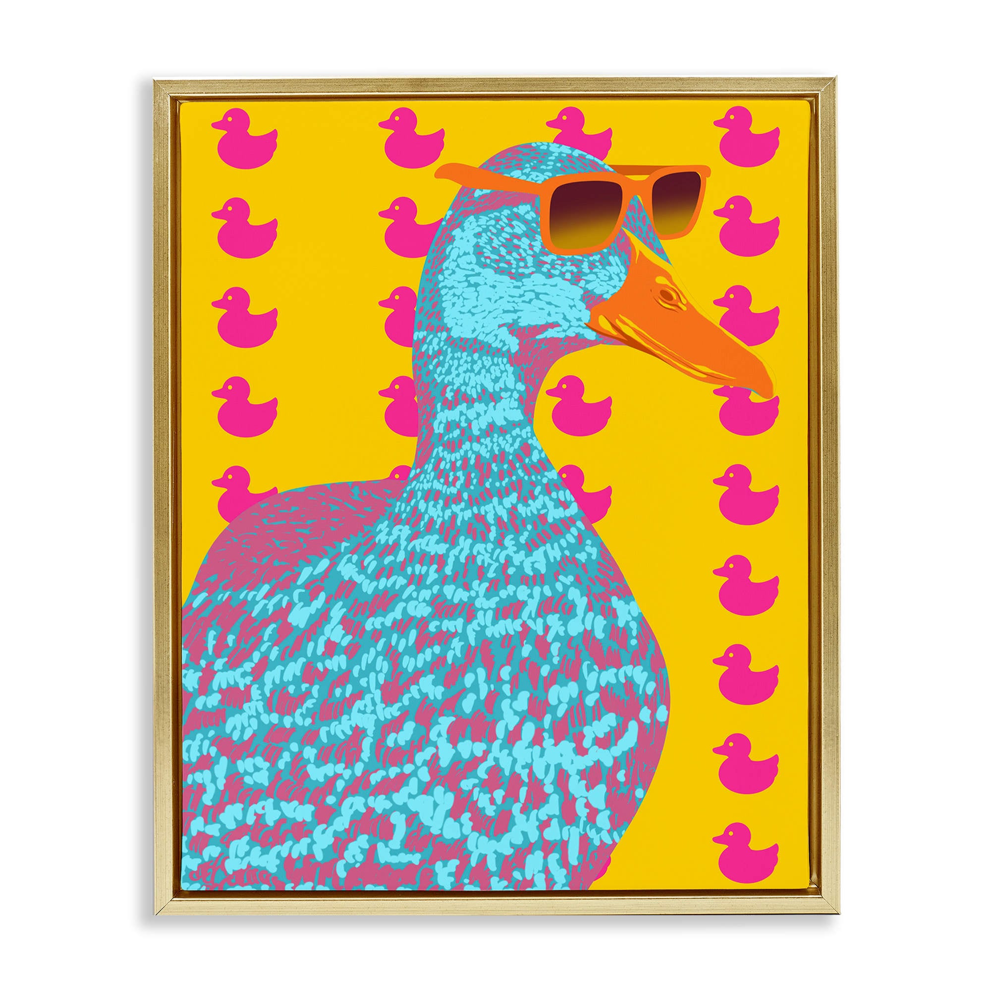 Stupell Industries BS-072-FFG-24X30 Quirky Vibrant Goose Floating Frame design by Marcus Prime