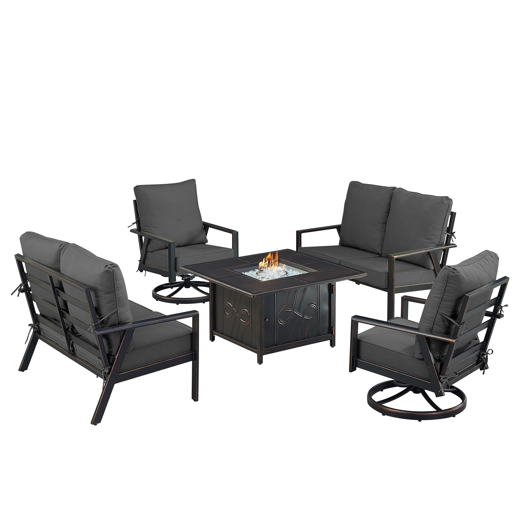 Oakland Living LUX2LS2CHREGISBKCUA Patio-Conversation-Sets - View #2