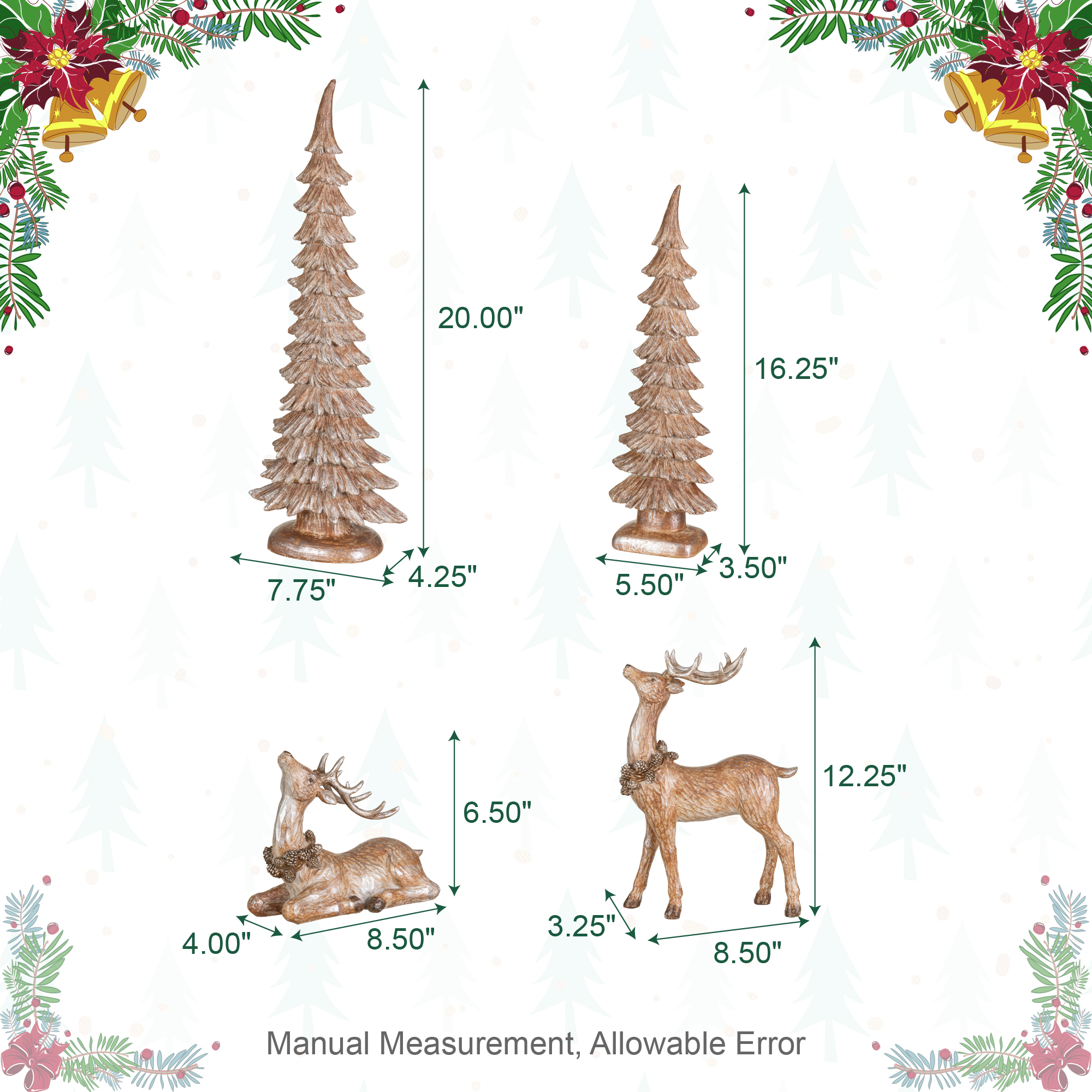Glitzhome 2040200034 Table-Christmas-Decorations - View #2