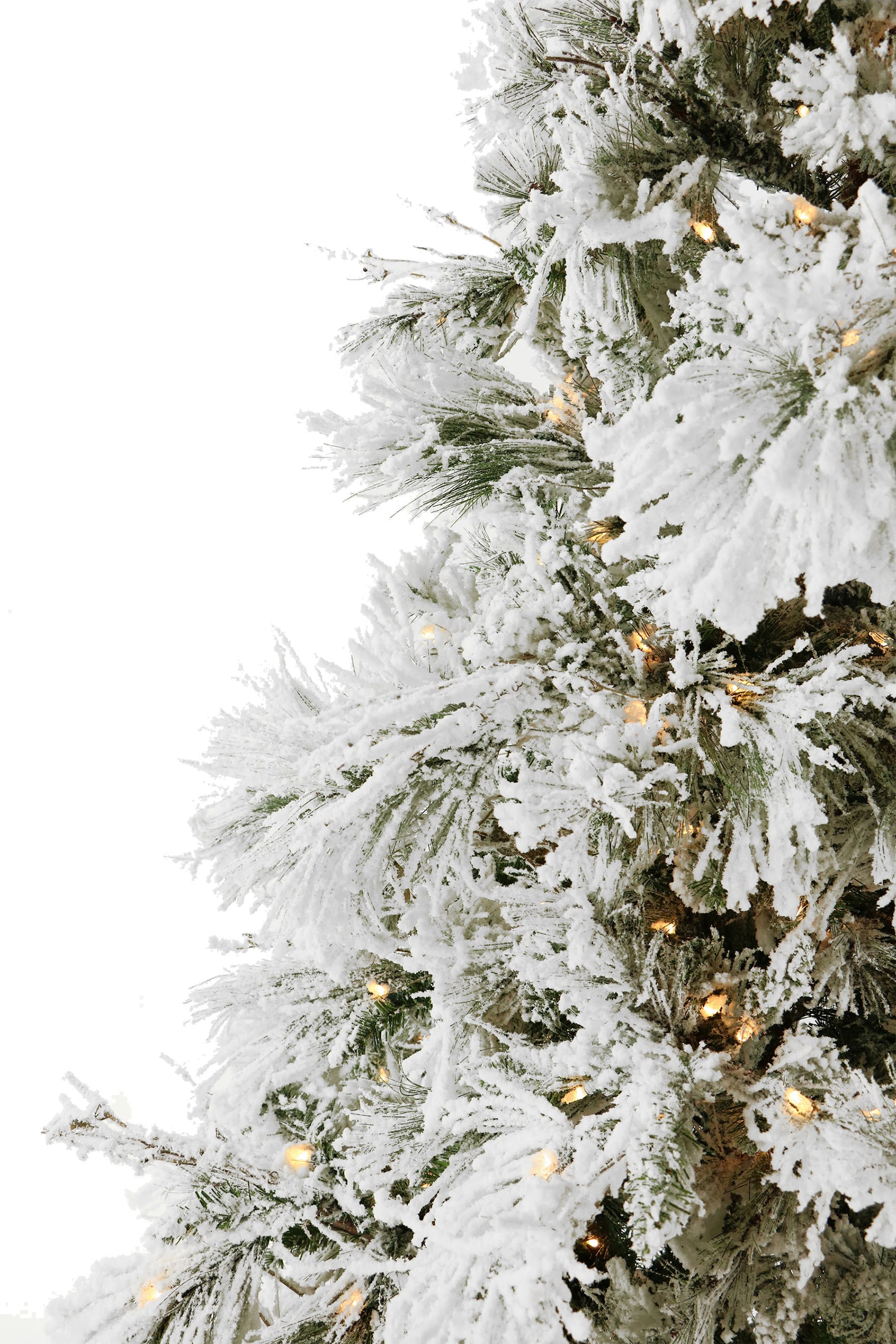 Fraser Hill Farm 6.5-ft Snowy Pine Pre-lit Flocked Artificial Christmas ...
