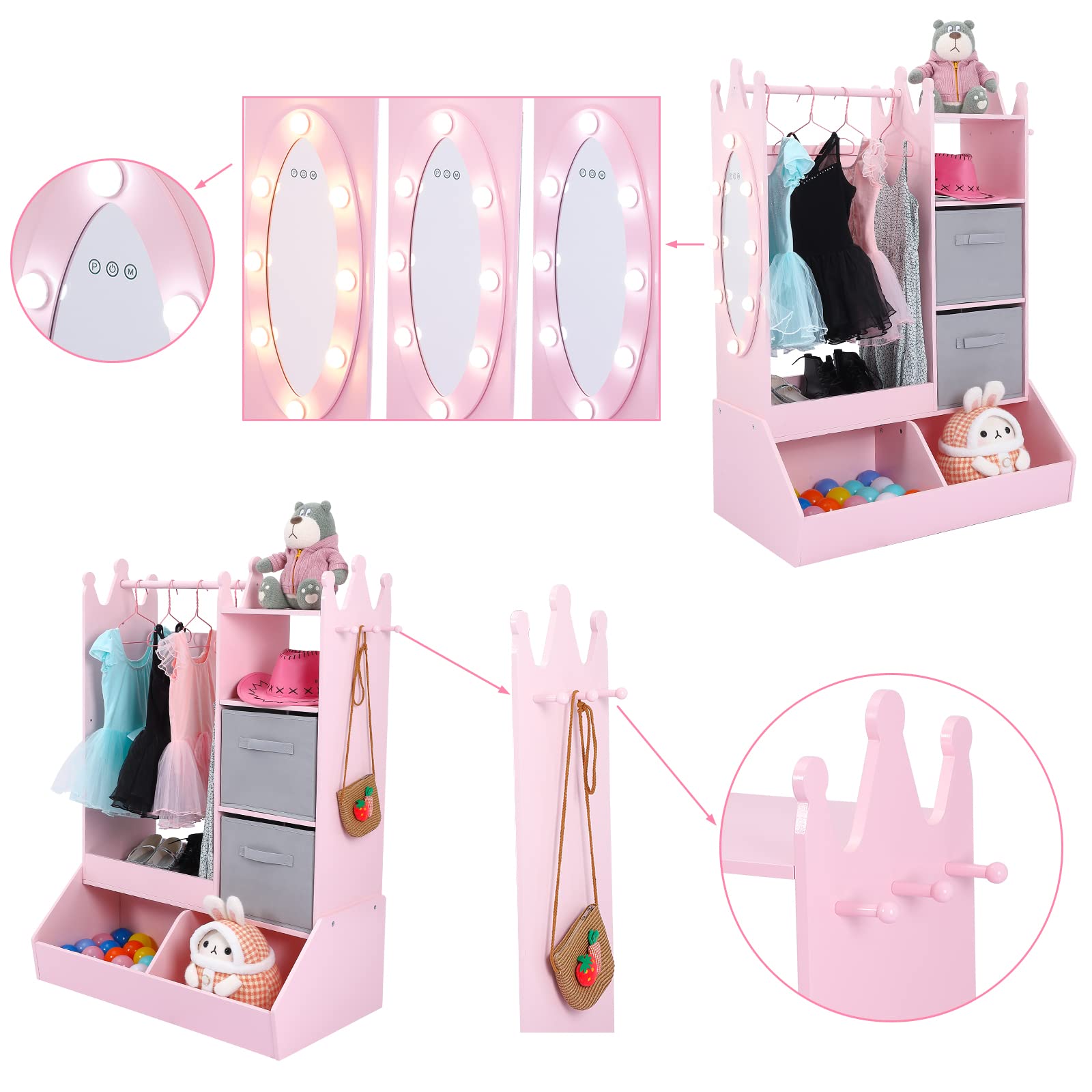 Garvee SUN-PTO-0YLB0011 Wood-Closet-Shelves - View #3