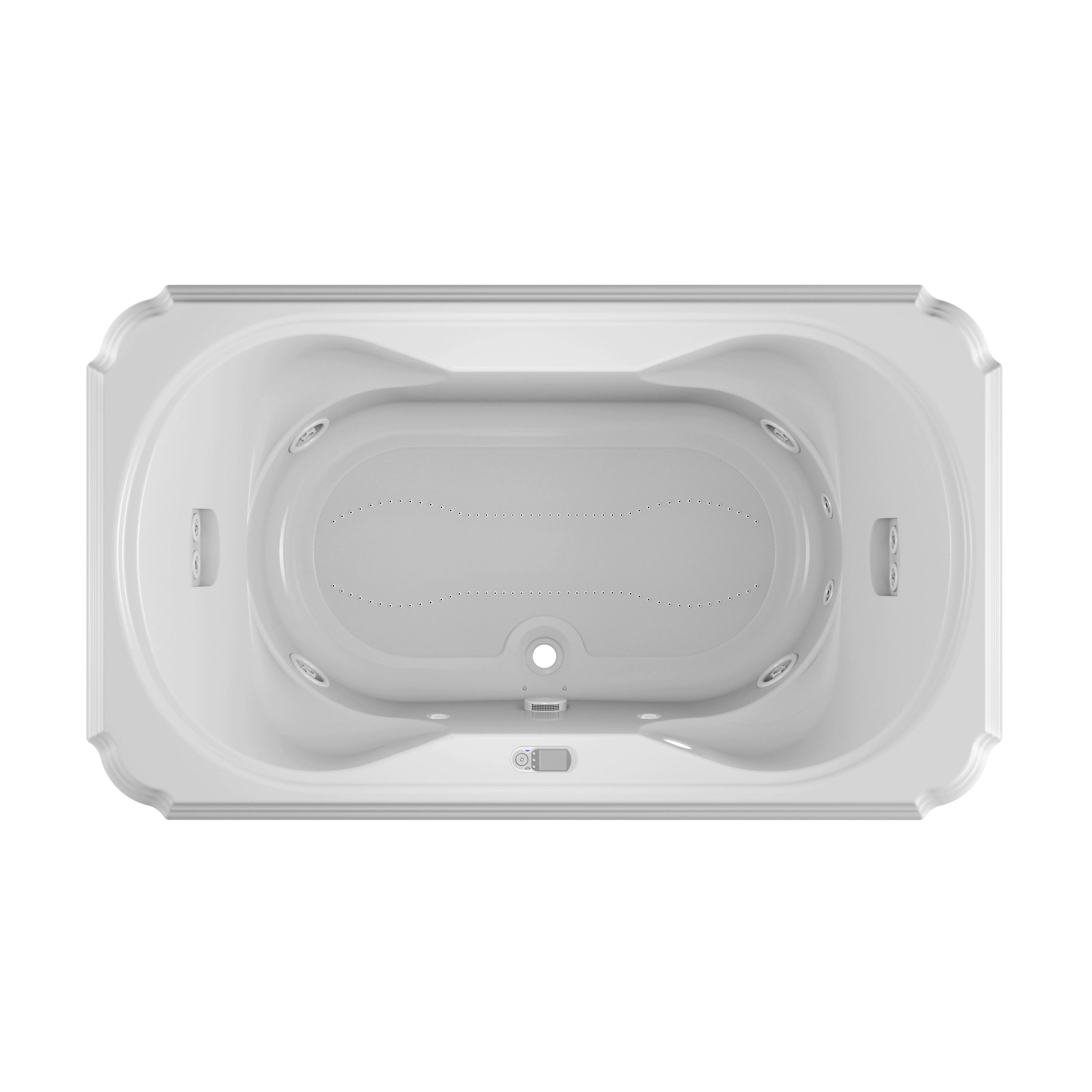 Jacuzzi MS63959 Marineo 42.0-in x 72.0-in White Acrylic Rectangular Drop-in Whirlpool and Air Bath Combination Tub ( Center Drain )