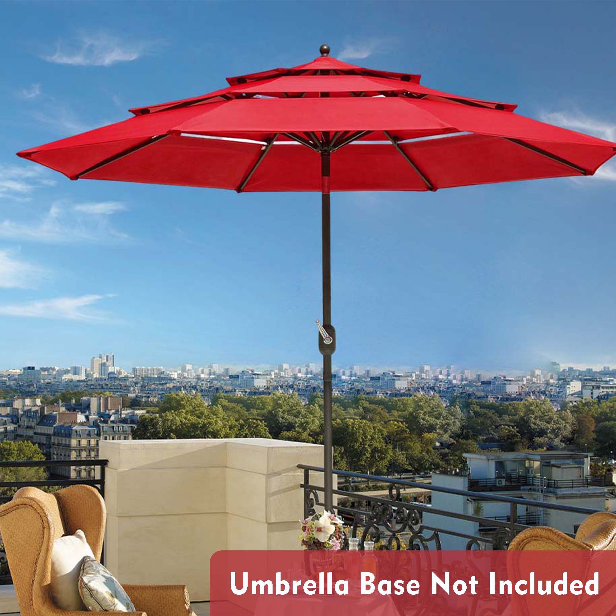 Fun Orange 11-ft Red Hexagon Patio Umbrella with Crank and UV ...