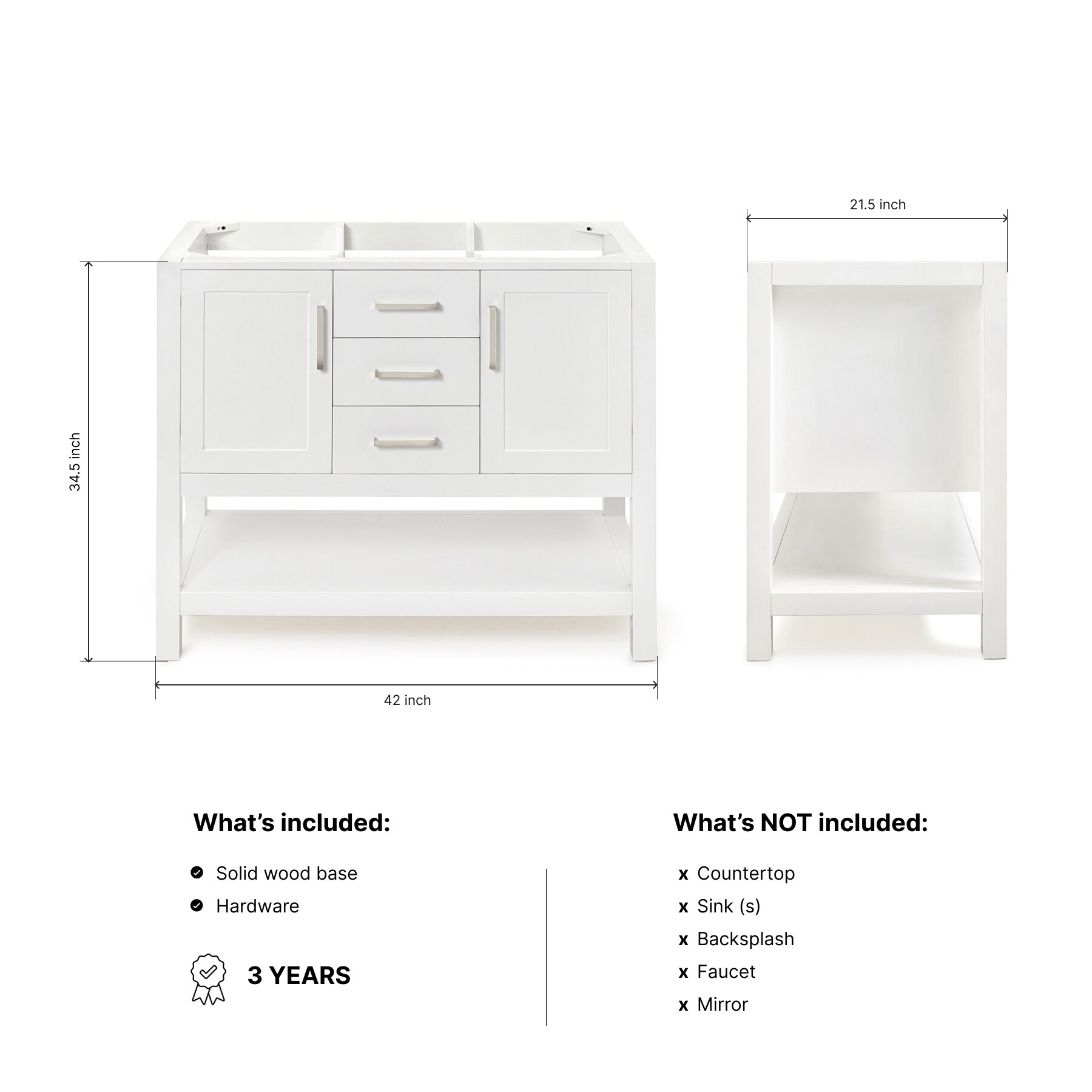 ARIEL R042S-BC-WHT vanities - View #3