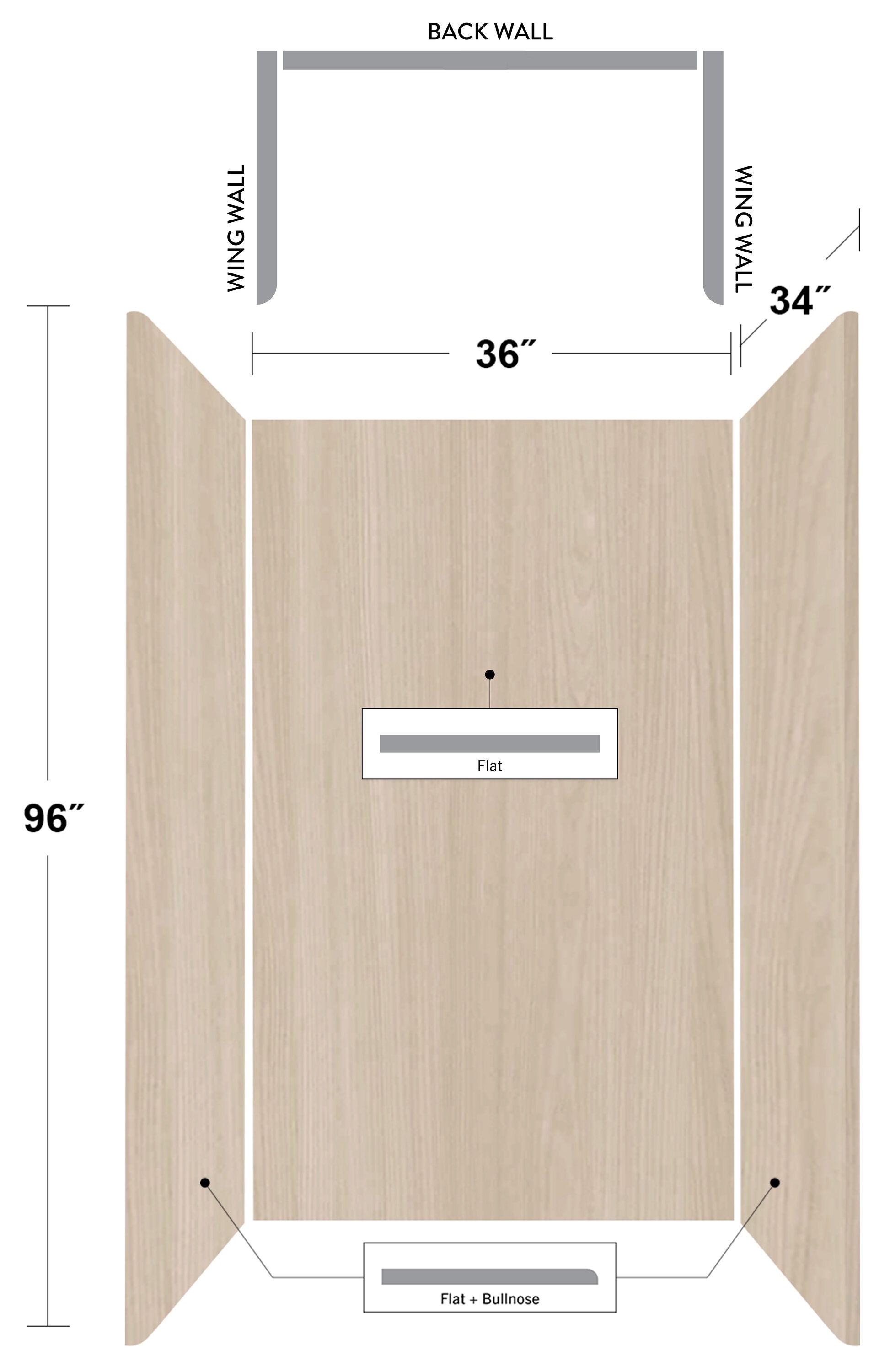 Wetwall WWK79991236X34X96 Shower-Wall-Surrounds - View #2