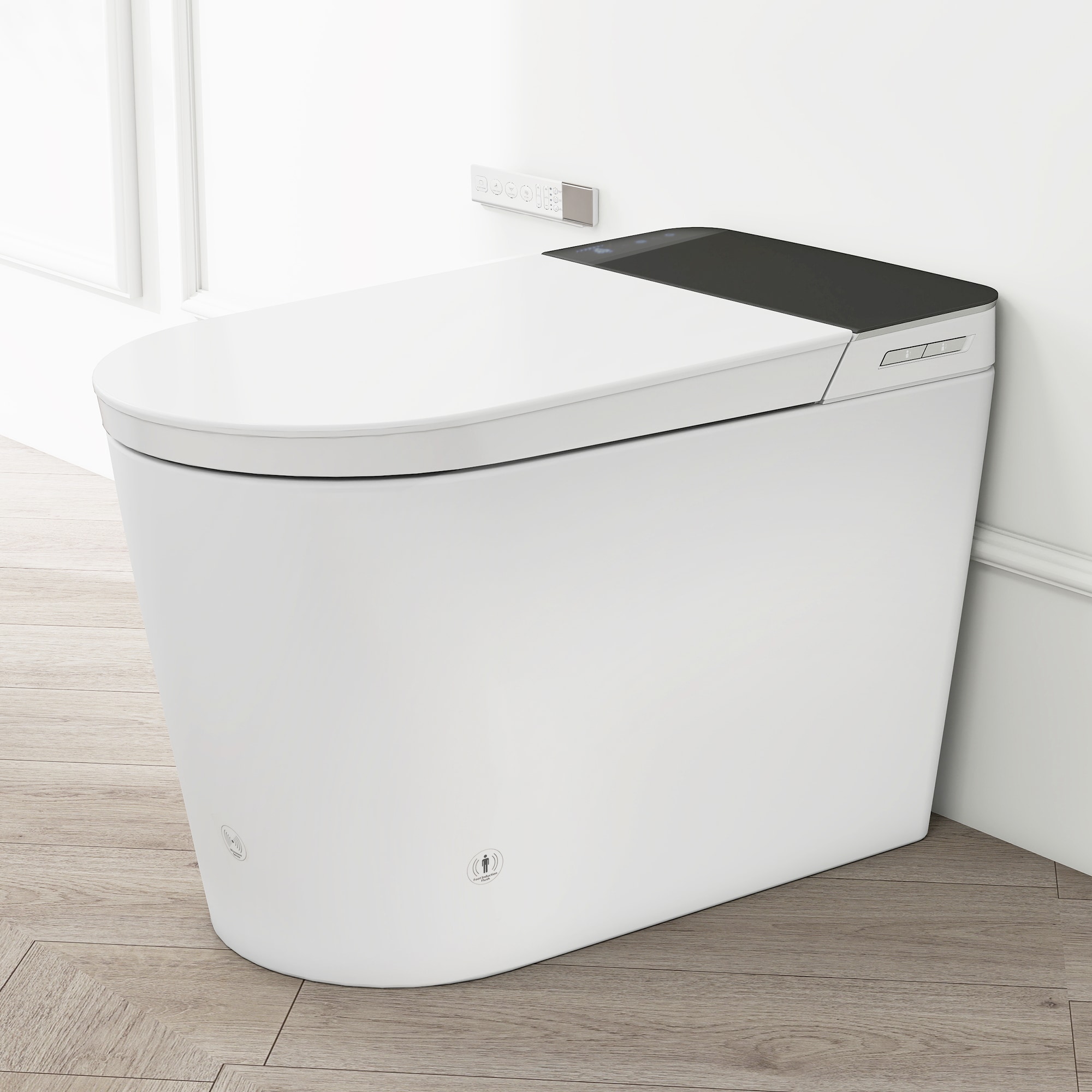 Huluwat XH-56132G White Smart Bidet Toilet with Auto Open Close and Memory Function