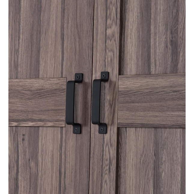 36 in. x 84 in. Taupe MDF Solid Core Bi-Parting Design Interior Sliding Barn Door with Modern Rustic Hardware Kit 36 in. x 84 in. Taupe MDF Solid Core Bi-Parting Design Interior Sliding Barn Door with Modern Rustic Hardware Kit