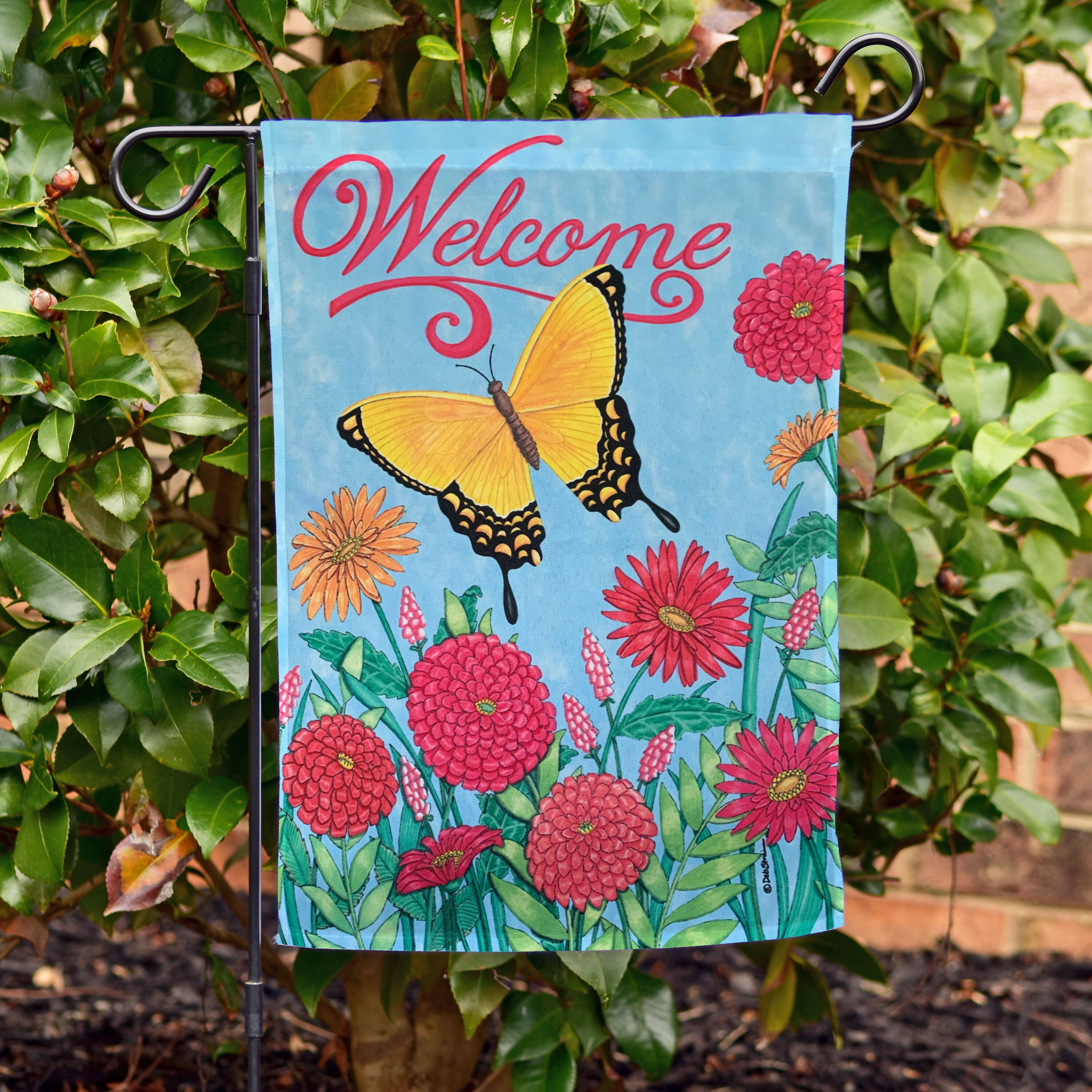 Rain or Shine 1.04-ft W x 1.5-ft H Butterflies Garden Flag at Lowes.com