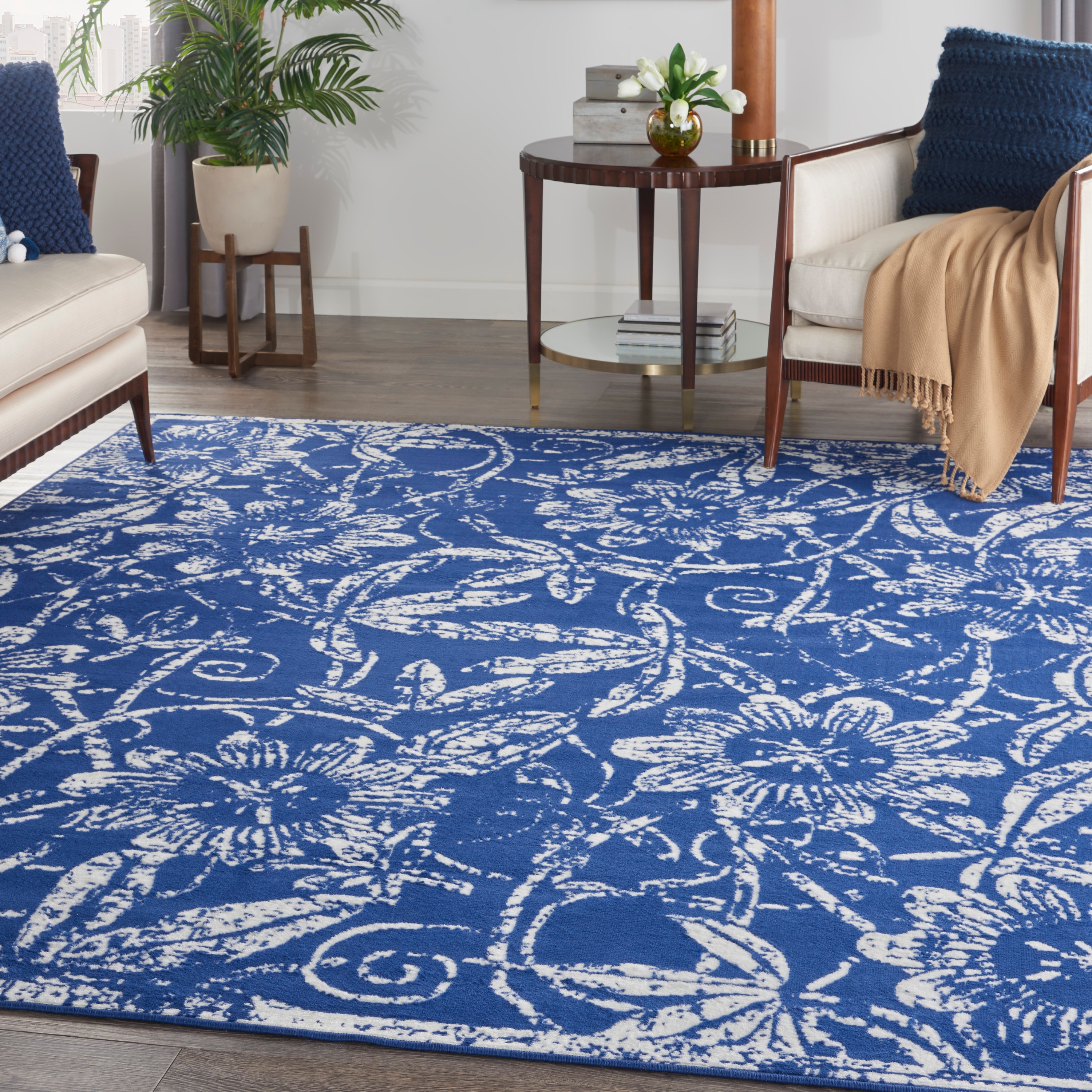 Blue White Soft Cute Area rug Carpet Mat with Baloons Clouds