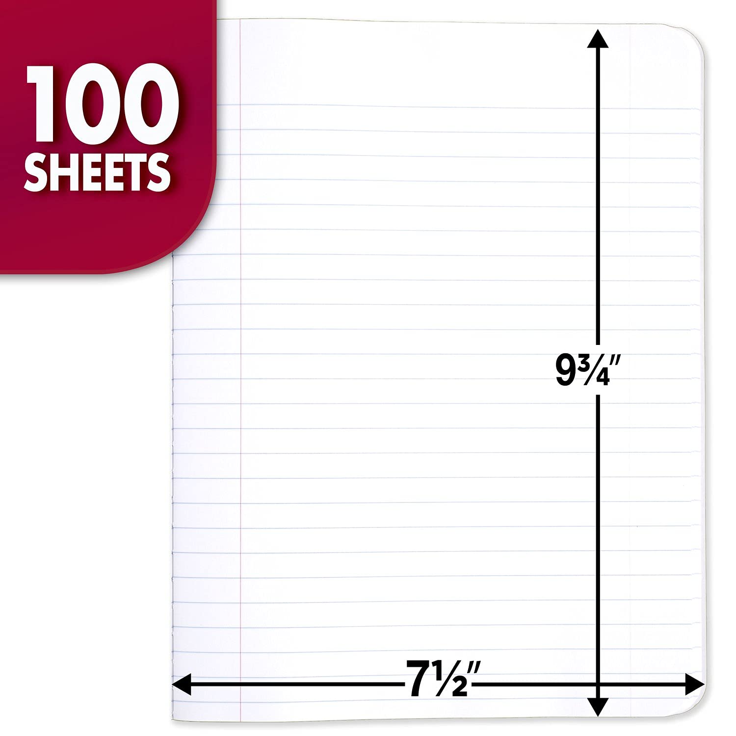 Misopily Composition Notebook Wide Ruled Paper Seven and a half in by ...