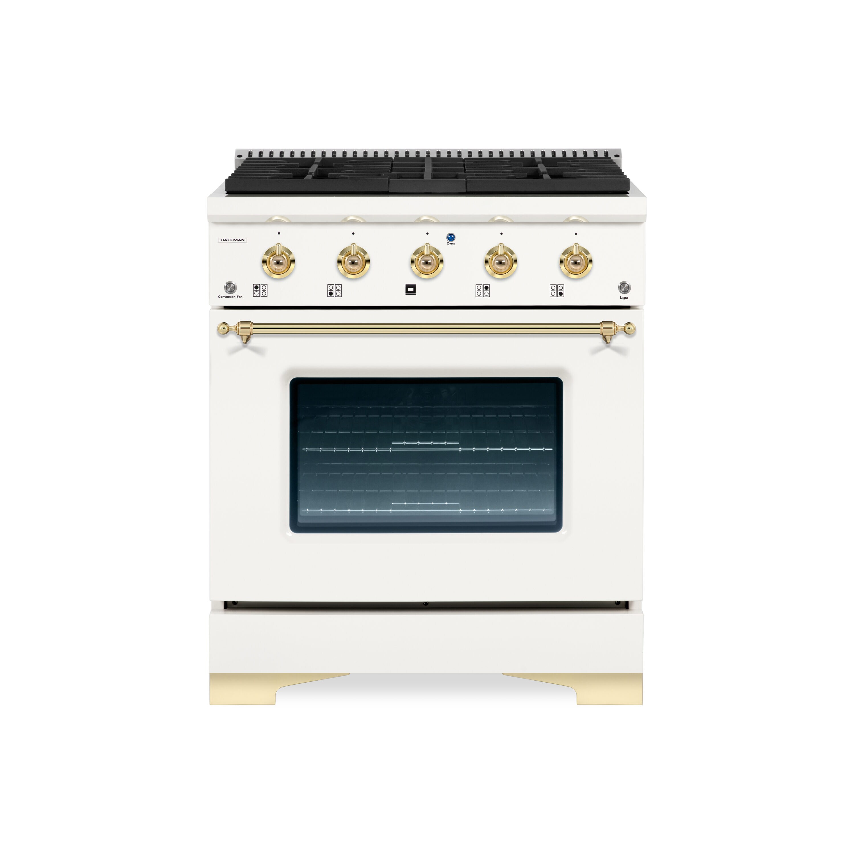 Hallman HCLRG30BSWT Classico 30-in 4 burners 4.2-cu ft Convection Oven Freestanding Natural Gas Range ( White )