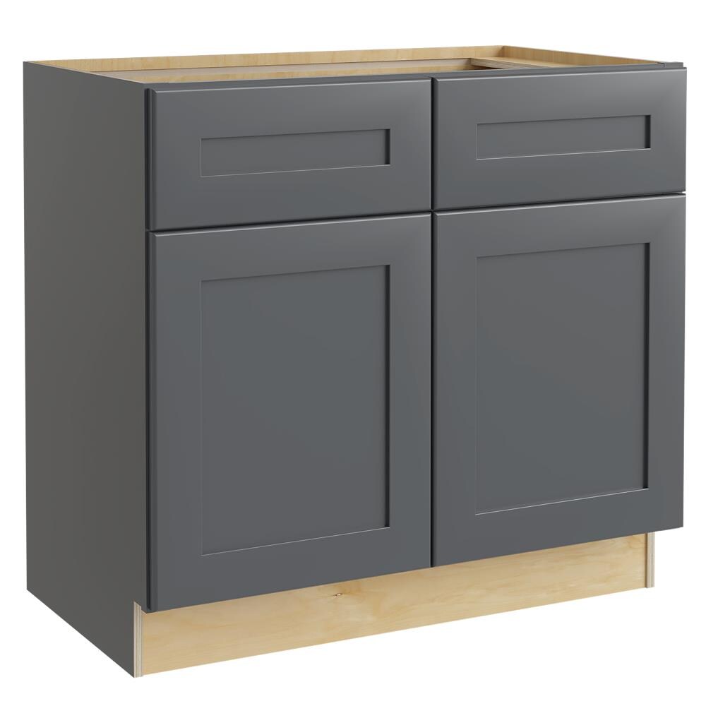 Luxxe Cabinetry 36-in W x 18-in H x 24-in D Deep Onyx Painted Painted ...